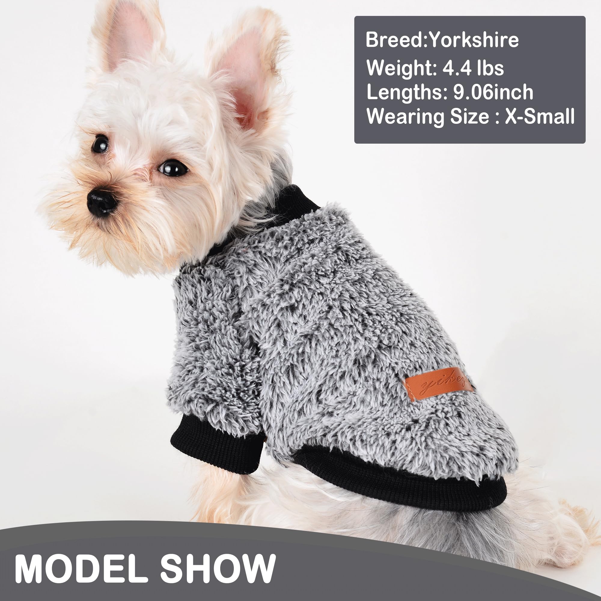 Yiikeyo Winter Dog Clothes For Small Dogs Boy Girl Yorkie Chihuahua Warm Flannel Sweater Cute Funny Pet Puppy Clothing Cat Doggie Coat Xs S M L (Medium, Black)