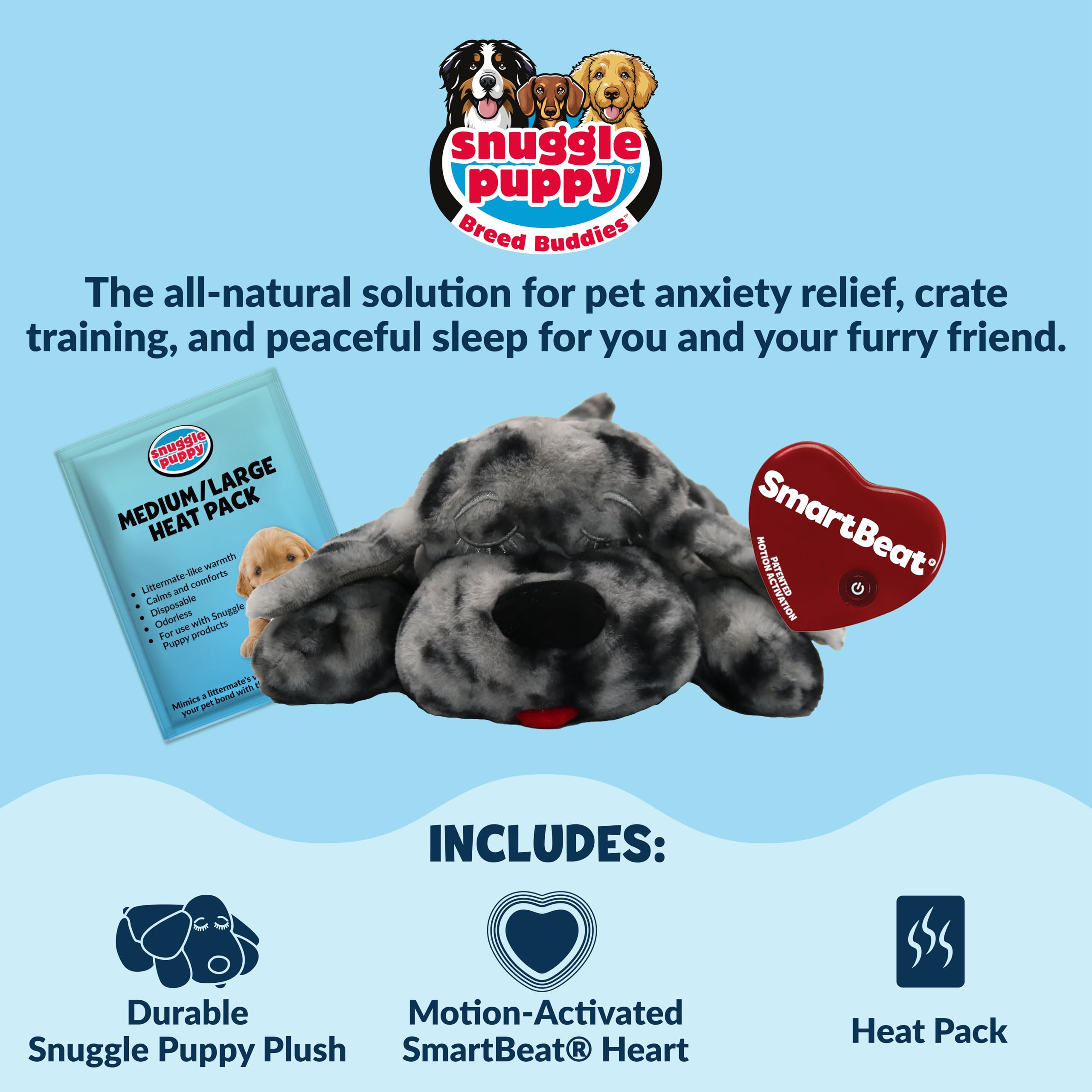 Snuggle Puppy Original Toys - Heartbeat Puppy for Dogs - Pet Anxiety Relief and Calming Aid - Comfort Dog Toys for Behavioral Tr
