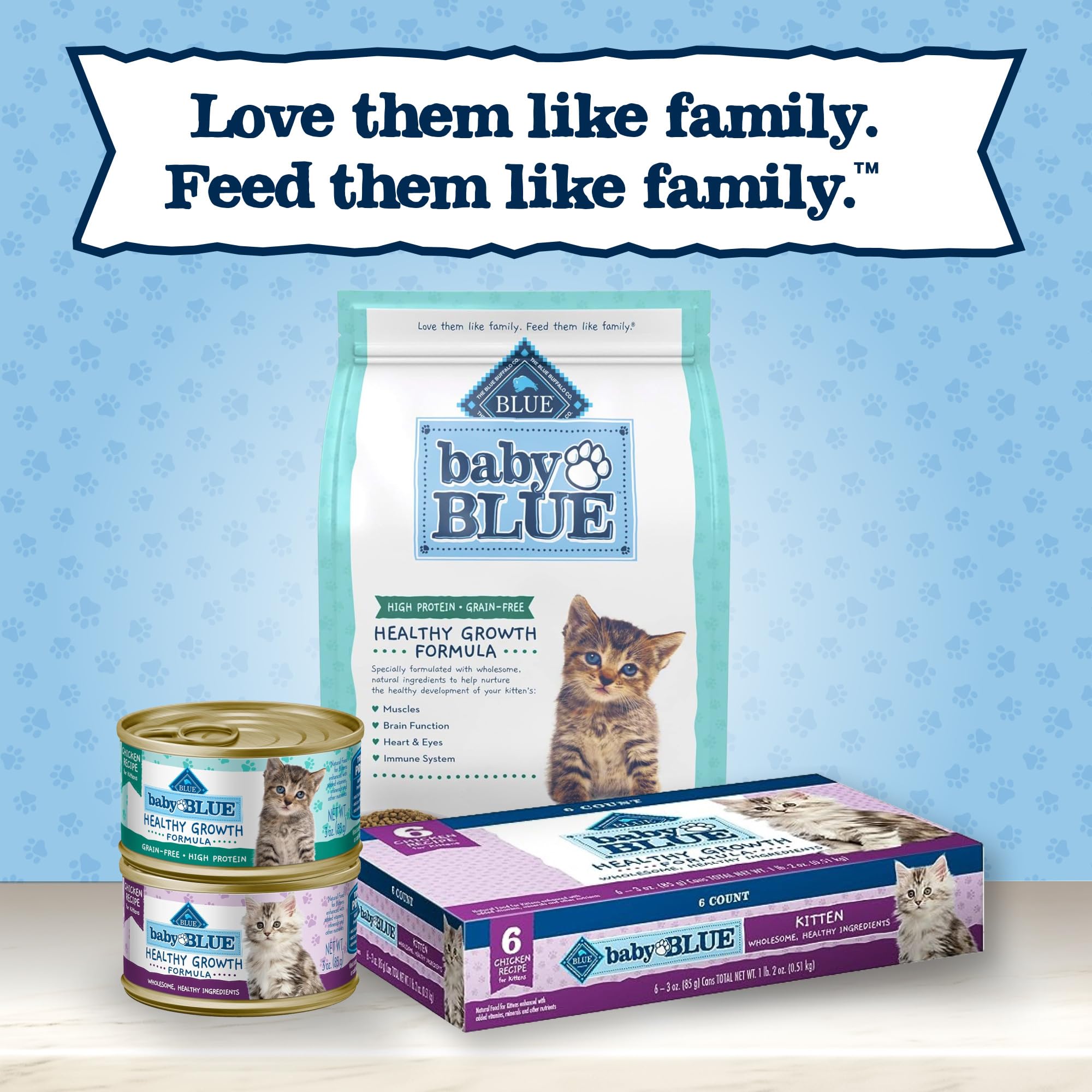 Blue Buffalo Baby BLUE Natural Kitten Grain-Free Dry Cat Food, High-Protein Healthy Growth Formula with DHA, Savory Chicken, 2-l