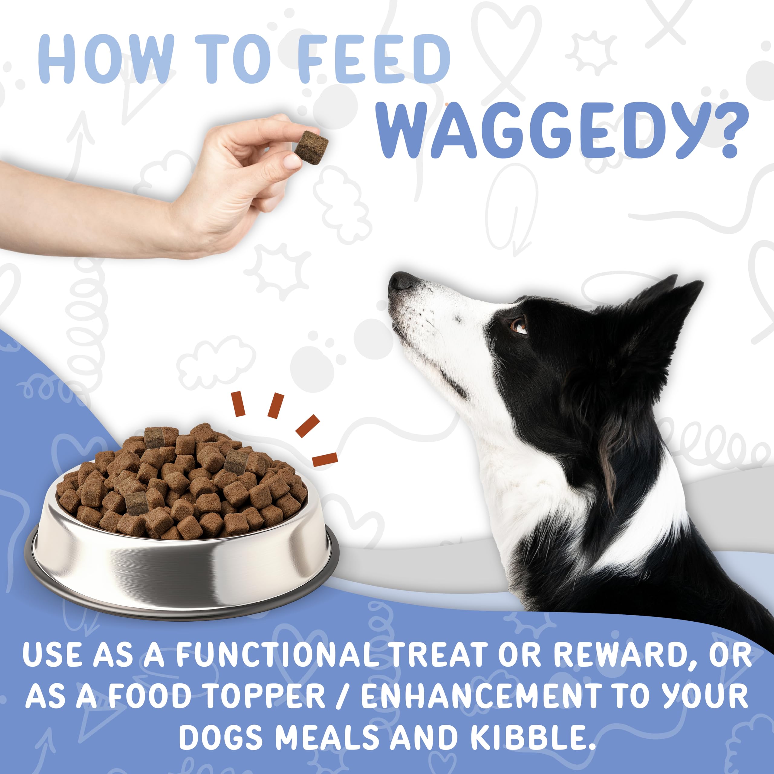 Waggedy Calm With Melatonin To Manage Stress & Anxiety Relief, Dog Supplements & Vitamins (60 Pet Calming Chews)