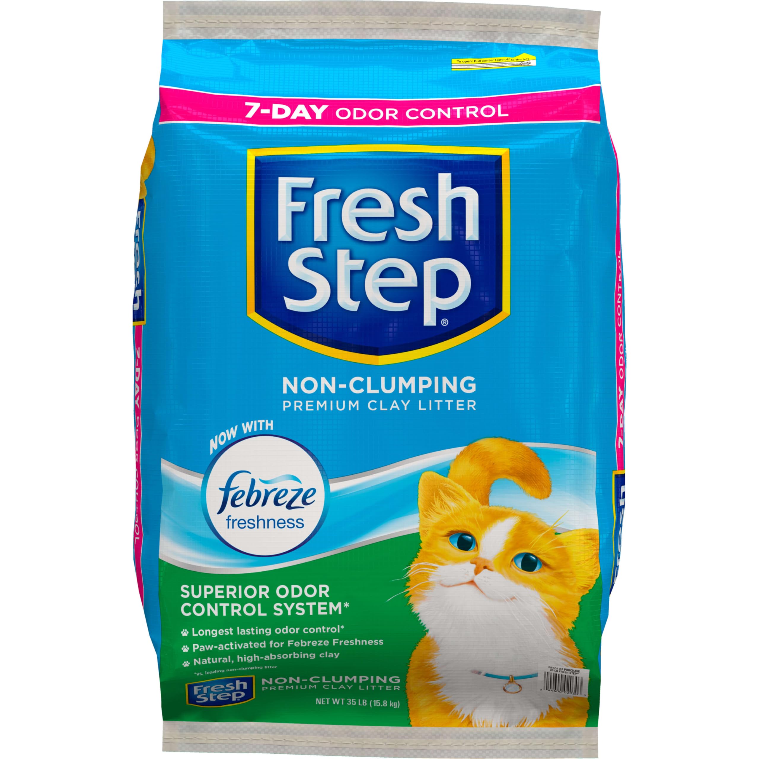 Fresh Step Non Clumping Cat Litter With Febreze Freshness, With 7-Day Odor Control, 35 Lb. Bag