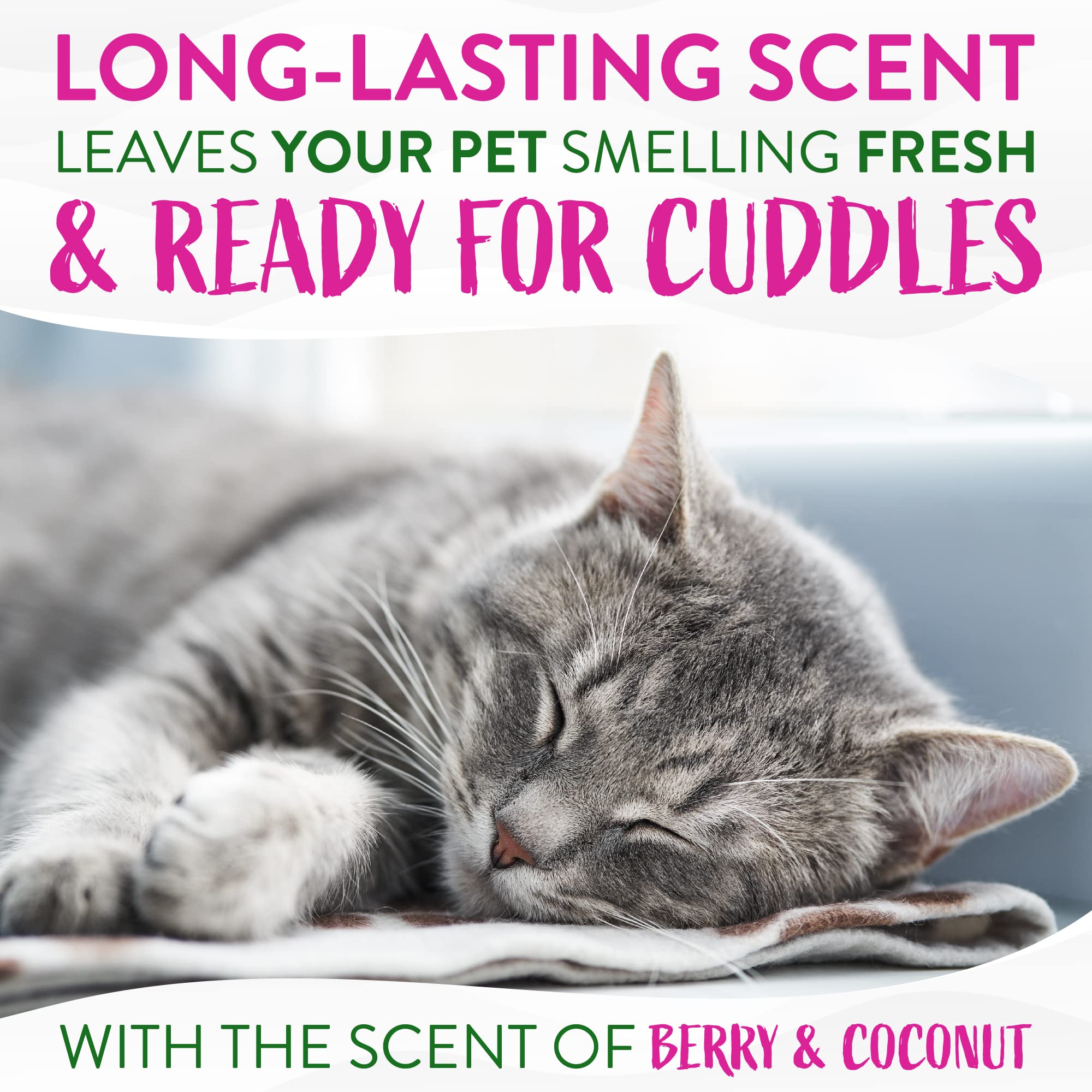 Tropiclean Berry & Coconut Waterless Cat Shampoo | Deep Cleansing Dry Shampoo For Cats | Natural Cat Shampoo Derived From Natura