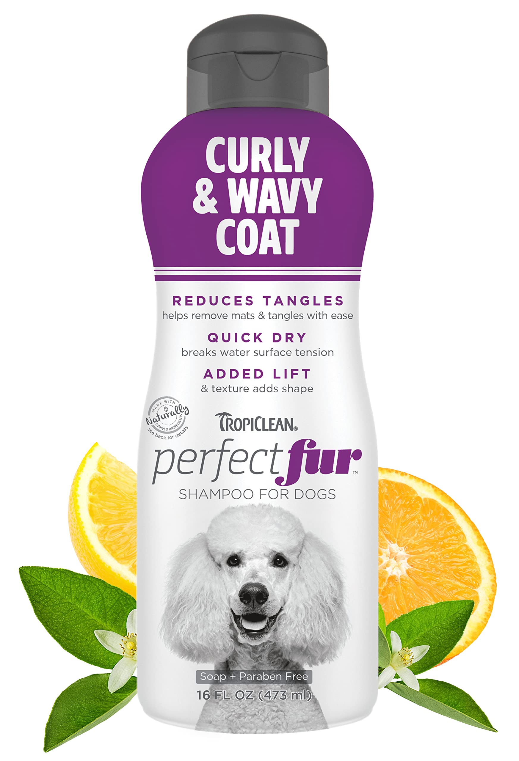 Tropiclean Perfect Fur Detangling Dog Shampoo For Breeds With Curly & Wavy Fur | 16 Oz
