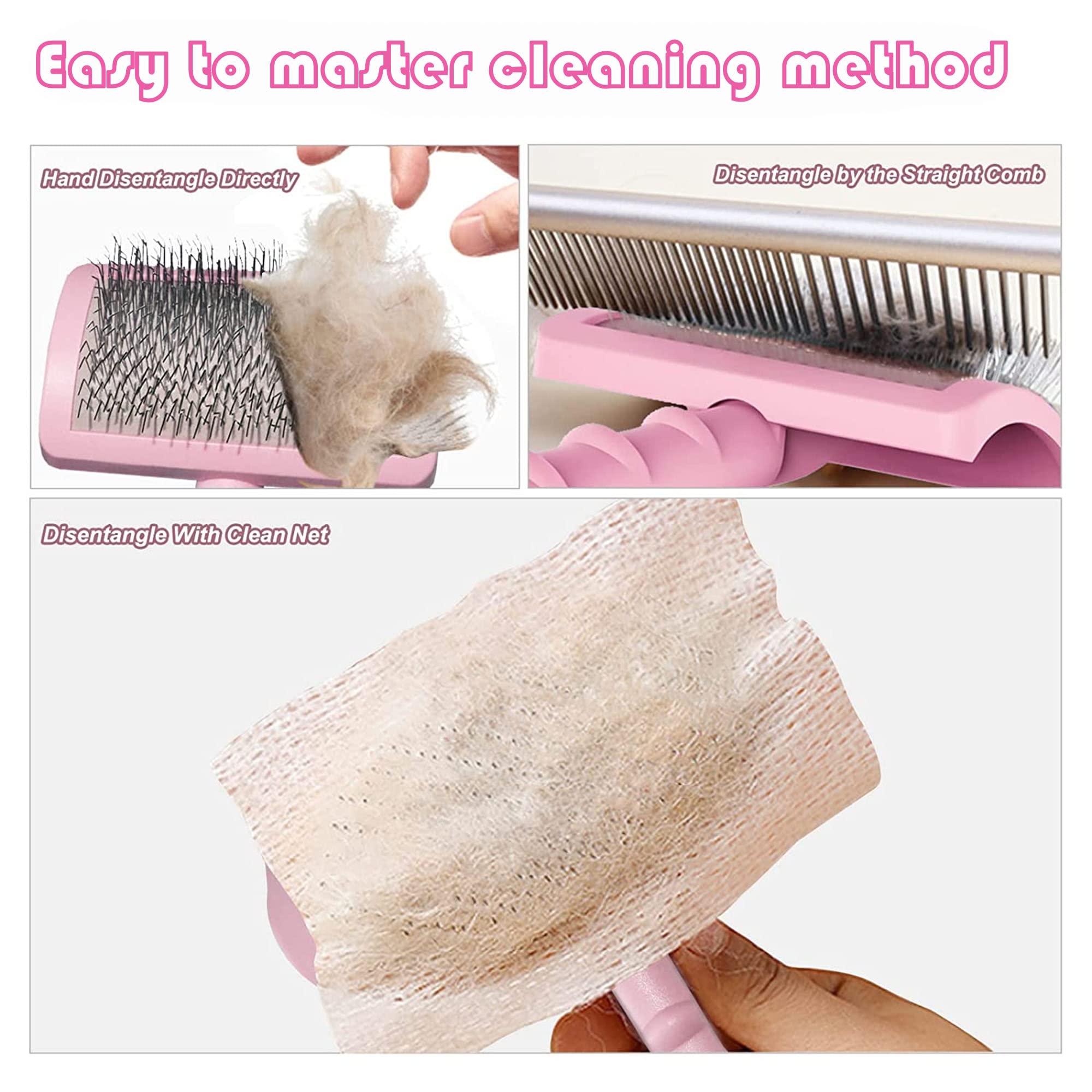 Tinypoint Large Slicker Brush For Dogs,Cats,Extra Long Pin Shedding Brush For Long Haired Dog,Cat, Pet Grooming Wire Brush For Thick Undercoat Curly Hair,25Mm(1'),Pink