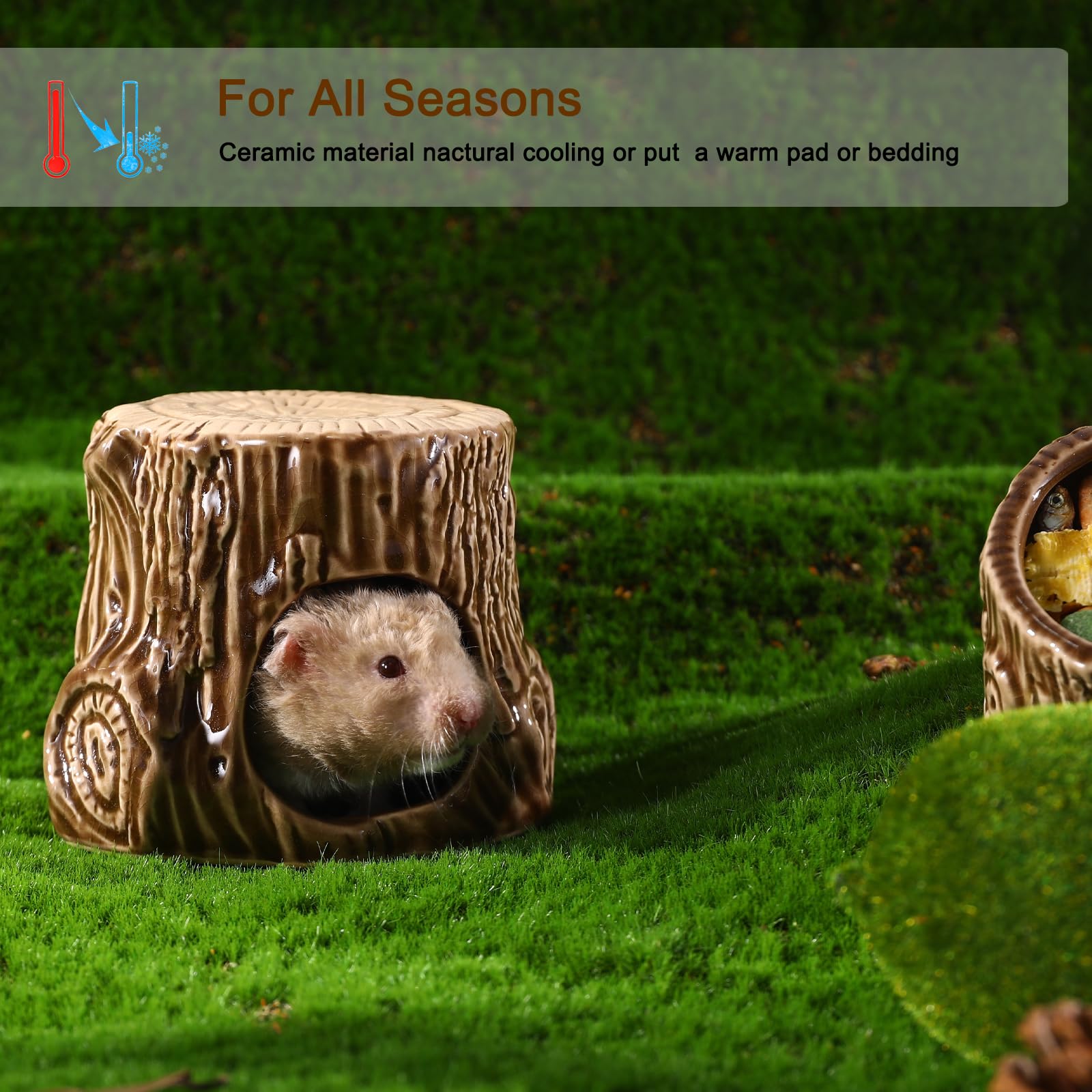 Zhilishu Ceramic Hamster Hideout, Hamster House And Habitat, Syrian Hideout Decor Cool Bed For All Season Gerbil, Mice Guinea Pi