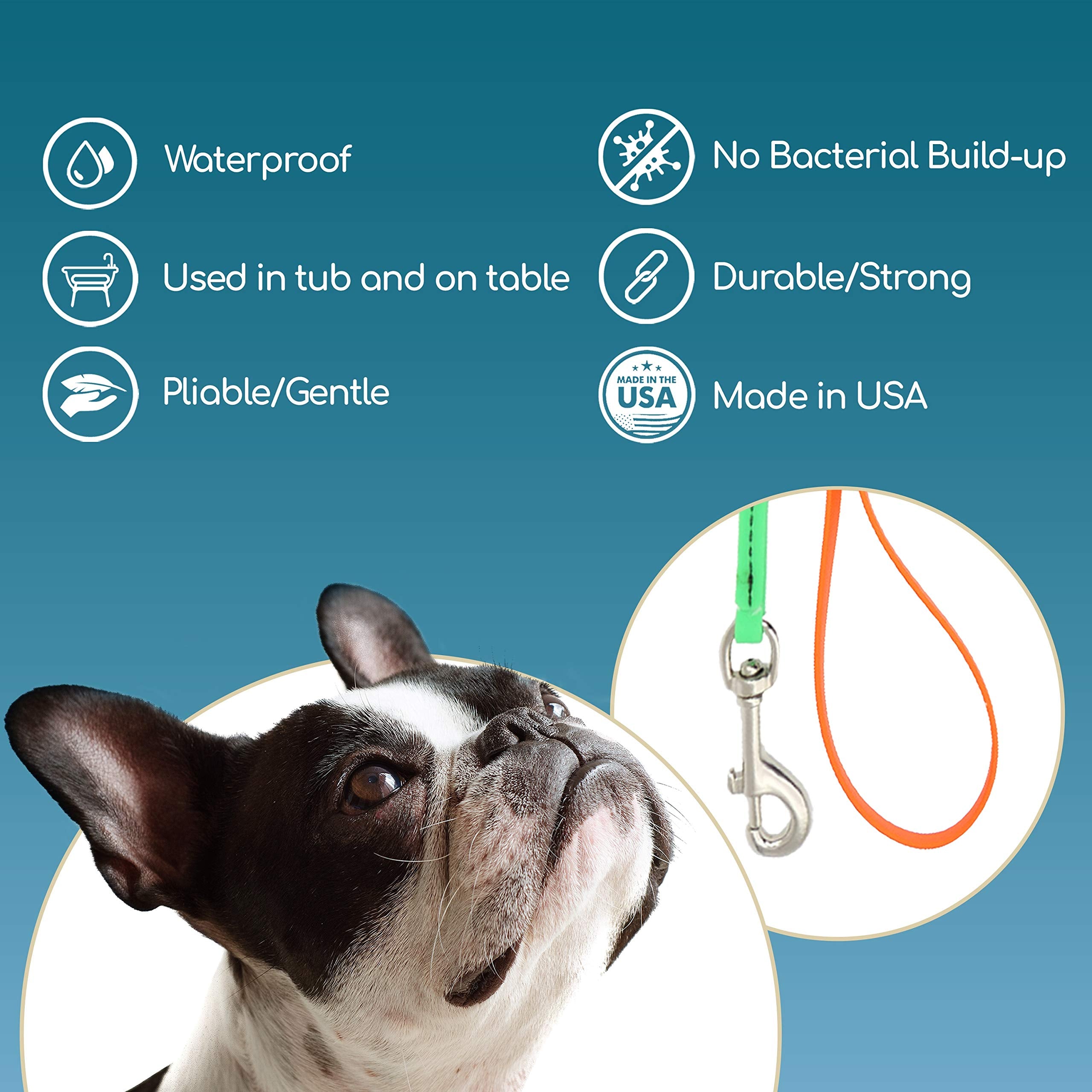 Jelly Pet Grooming Loop For Dogs, Fits Most Pet Grooming Tubs/Tables, Easy To Clean, Waterproof & Durable Noose Loop, Stronger Than Leather, Made In The Usa, 3/8' X 18’’ And 24'