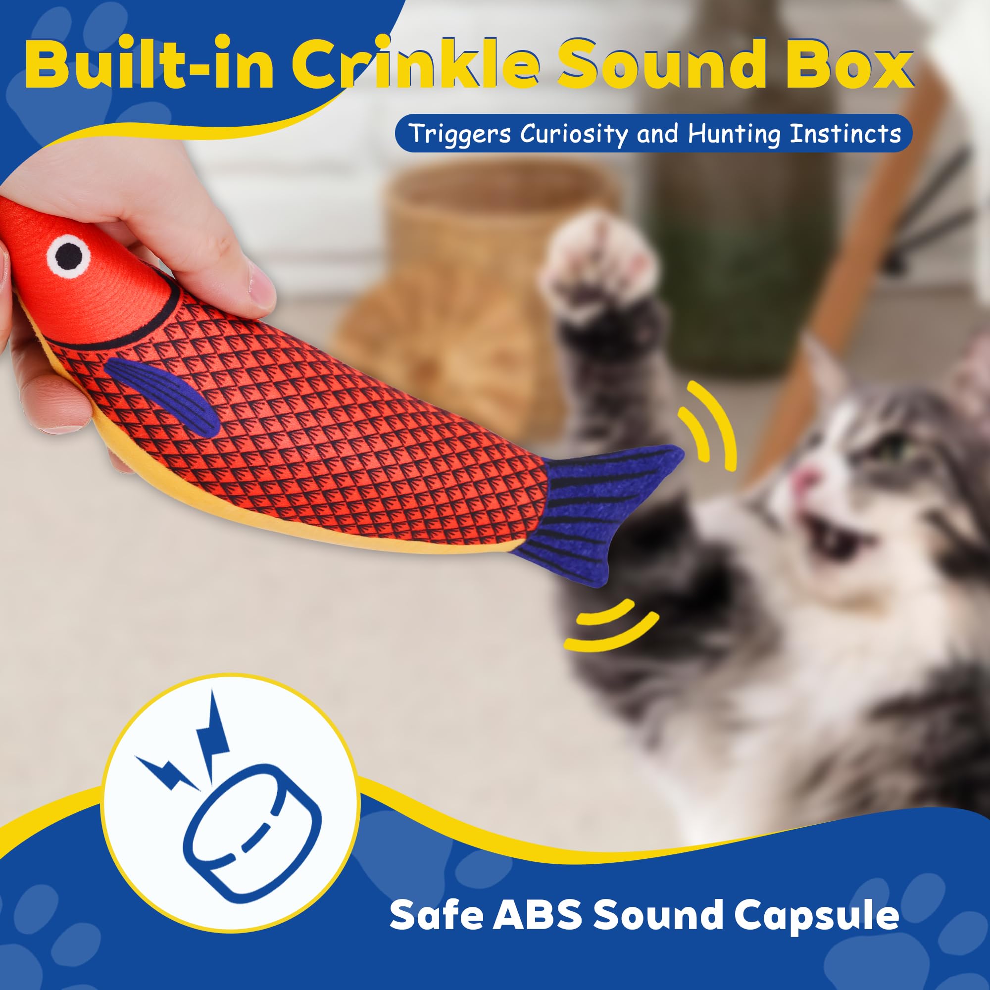 Petprana Cat Toys, 3-Pack Catnip Toys For Cats, Soft And Durable With Crinkle Sound, Interactive Kitten Toys For Indoor Cats, 9.