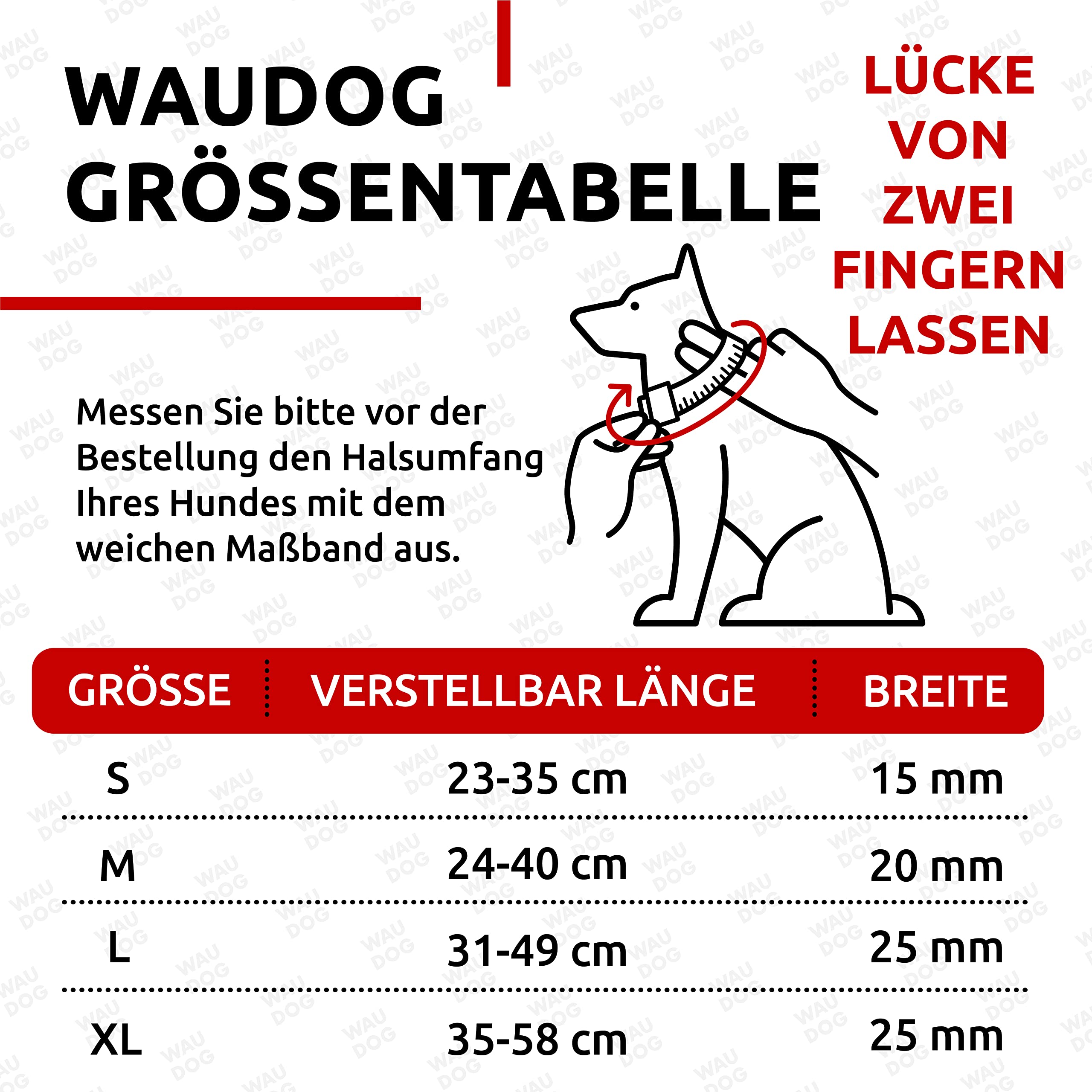 Waudog Waterproof Dog Collar - Adjustable Dog Collar For Large Dogs, Small And Medium Dogs - Heavy Duty Dog Collars With Durable