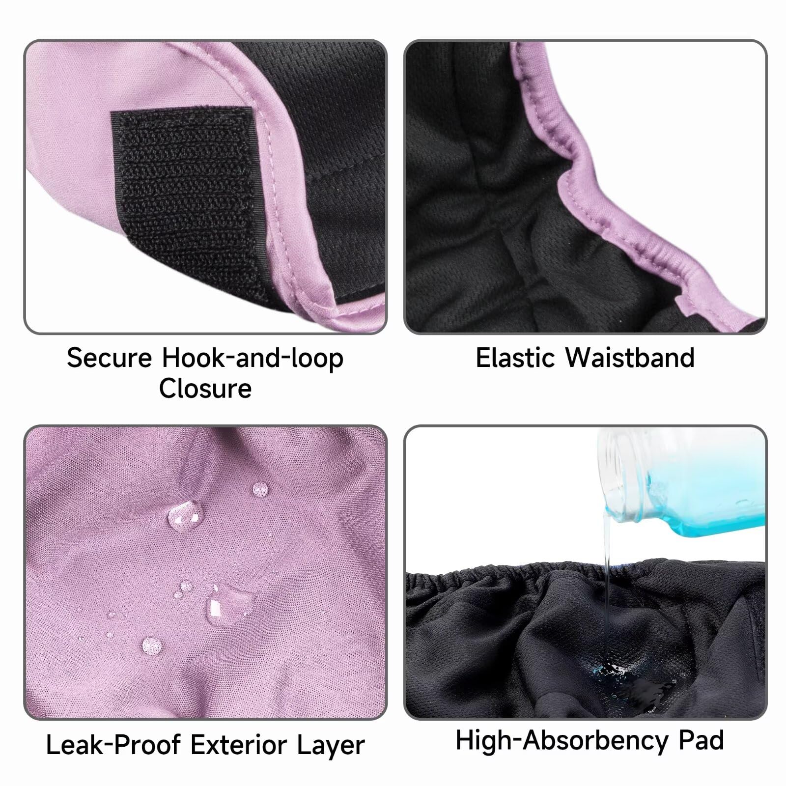 Paw Legend Washable Reusable Female Dog Period Diapers For Heat Doggie Puppy Diapers For Female Dogs (3 Pack,X-Small)