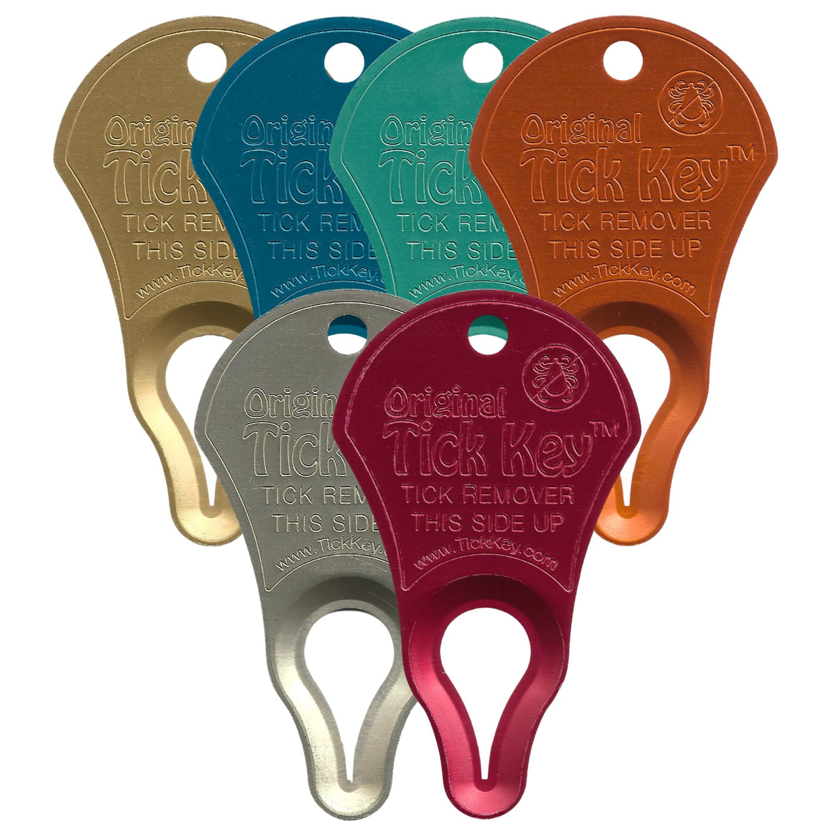 The Original Tick Key Tick Removal Device - Portable, Safe And Highly Effective Tick Removal Tool - Assorted Colors 6 Pack