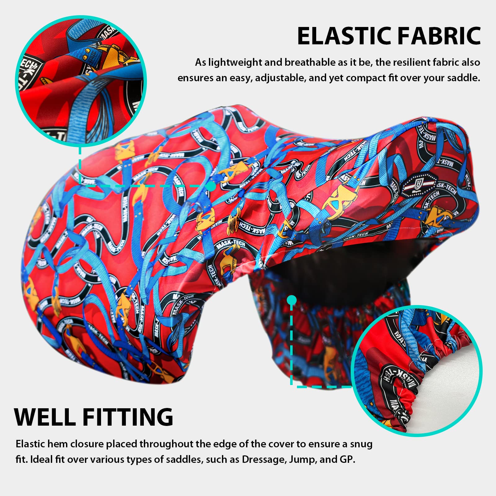 Harrison Howard Stretchy Saddle Cover Keep Saddle Scratch-And-Dust Free Multi-Prints Gp/Cc Saddle Cover-Entwined