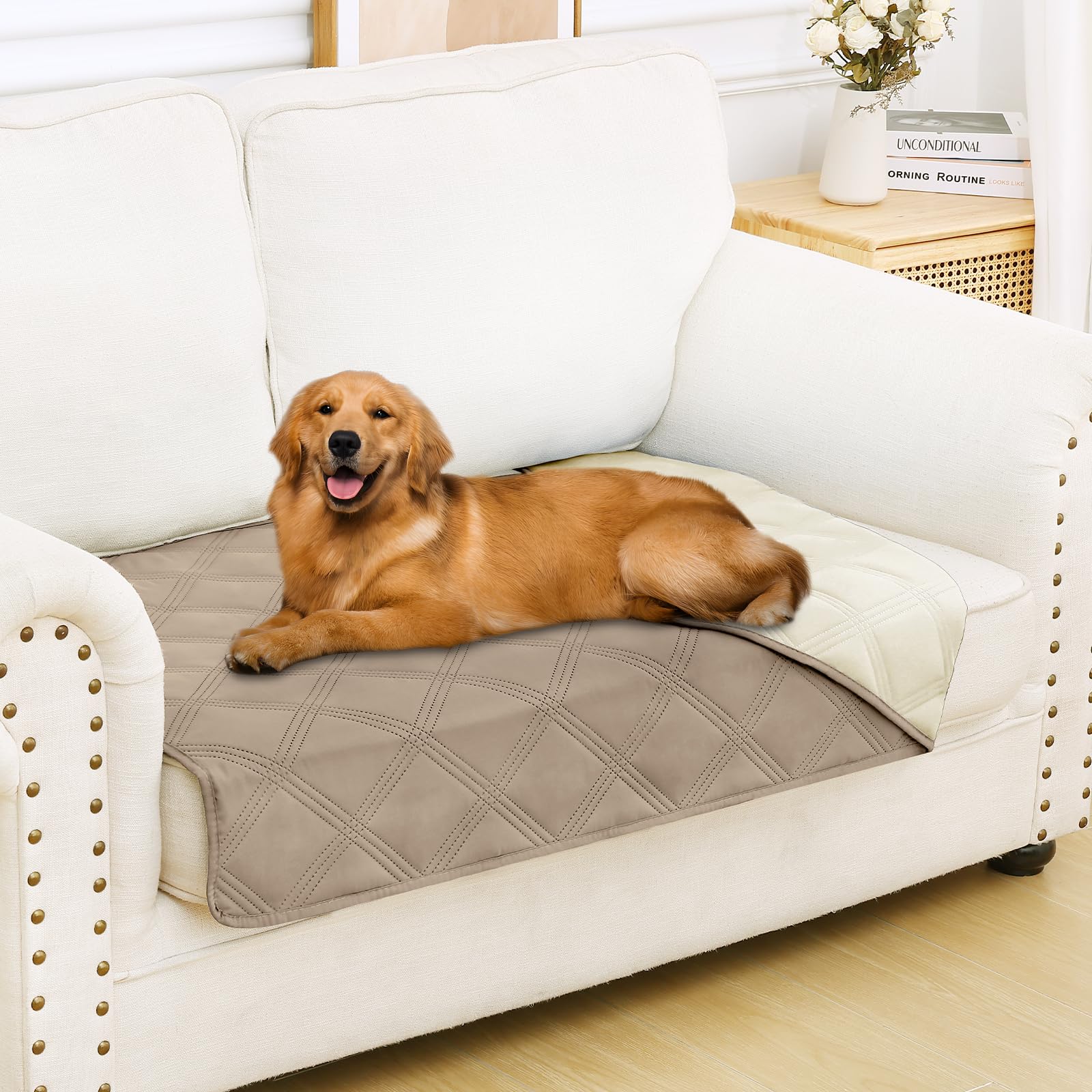 Smiry Waterproof Dog Bed Cover Blanket 30X53, Soft Reversible Pet Blanket, Washable Leakproof Cats Dogs Couch Cover For Sofa, Co