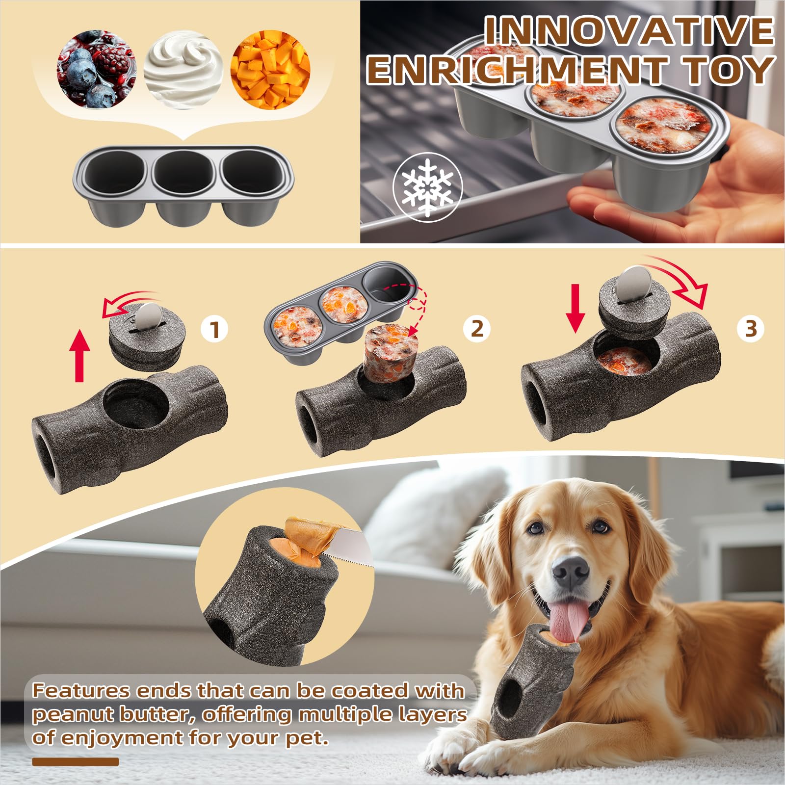 Interactive Dog Chew Toy For Aggressive Chewers - Durable Treat Dispensing Stump Toy For Large Dogs And Puppies, Refillable & Di