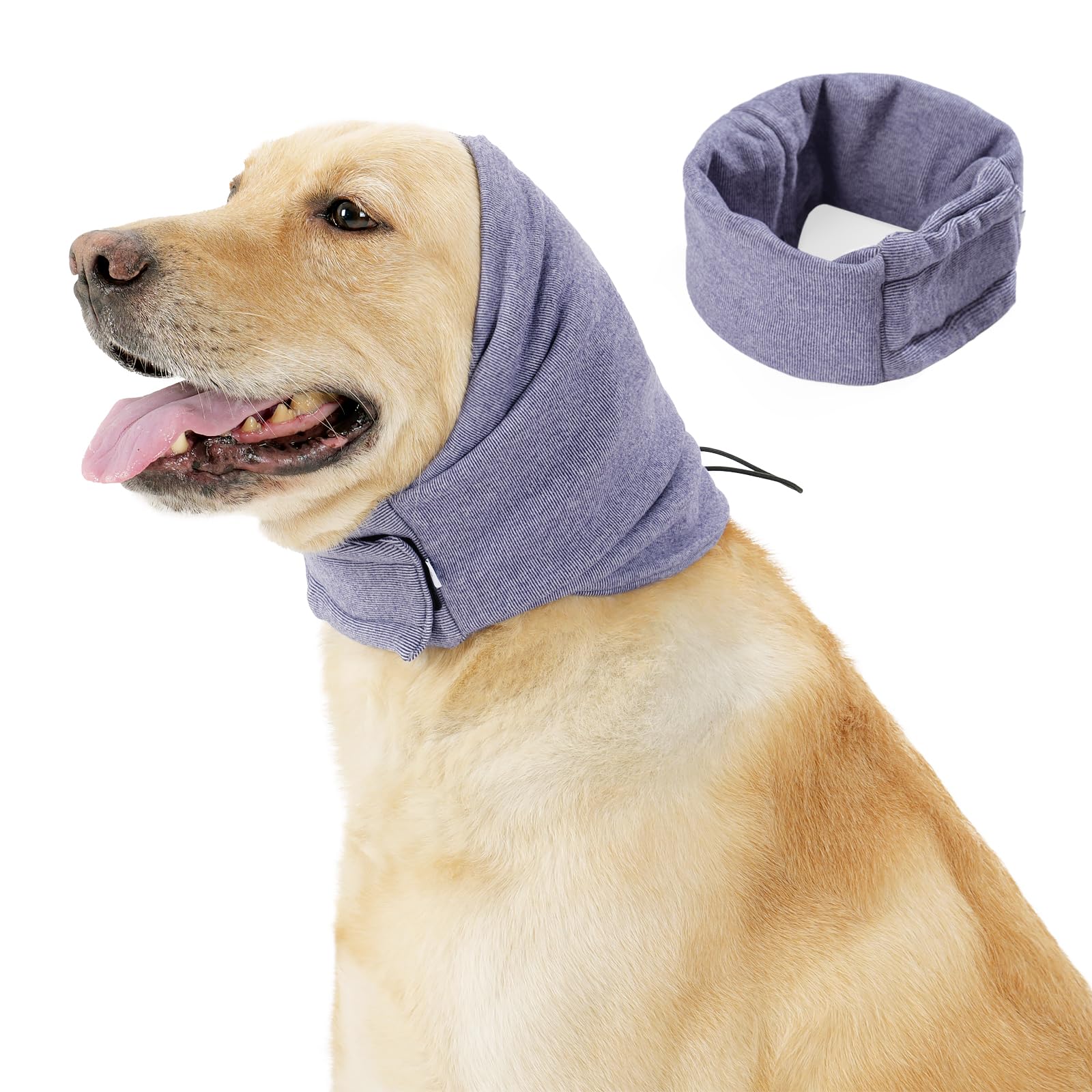 JOHNBOLIN Dog Thunder Ear Muffs,Dog Calming & No Shake Ear Wraps for Dogs Hematoma Healing,Dog Noise Protection Head Ear Wrap Re