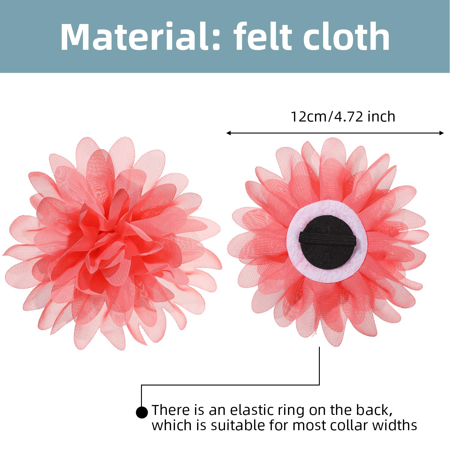 20 Pieces Dog Collar Flowers Pet Flower Bow Ties Multi-Color Dog Charms Flower For Puppy Dog Collar Grooming Accessories (12 Cm/ 4.7 Inch)