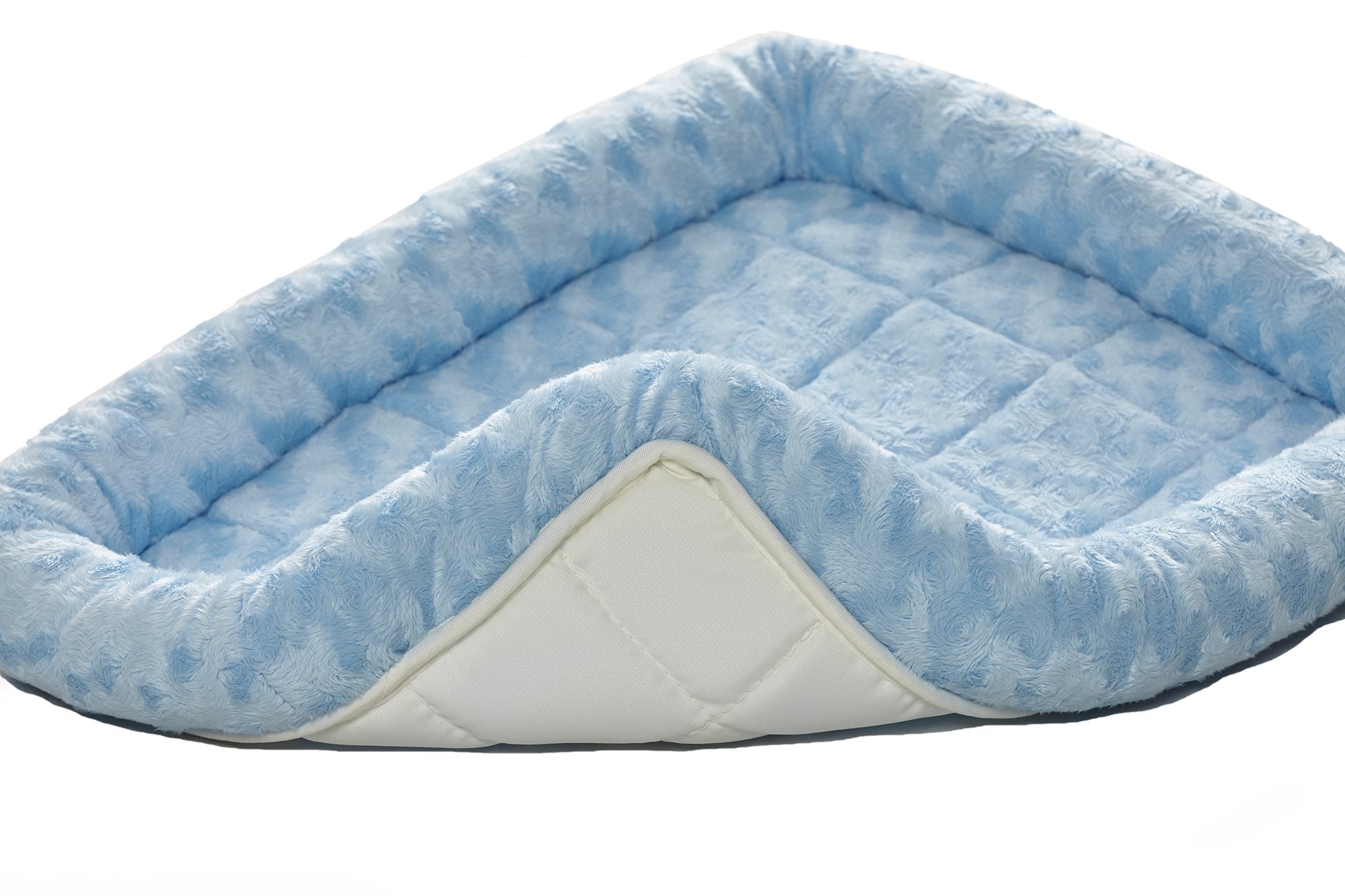 Midwest Homes For Pets Bolster Dog Bed 24L-Inch Blue Dog Bed Or Cat Bed W/ Comfortable Bolster | Ideal For 'Small' Dog Breeds & Fits A 24-Inch Dog Crate | Easy Maintenance Machine Wash & Dry