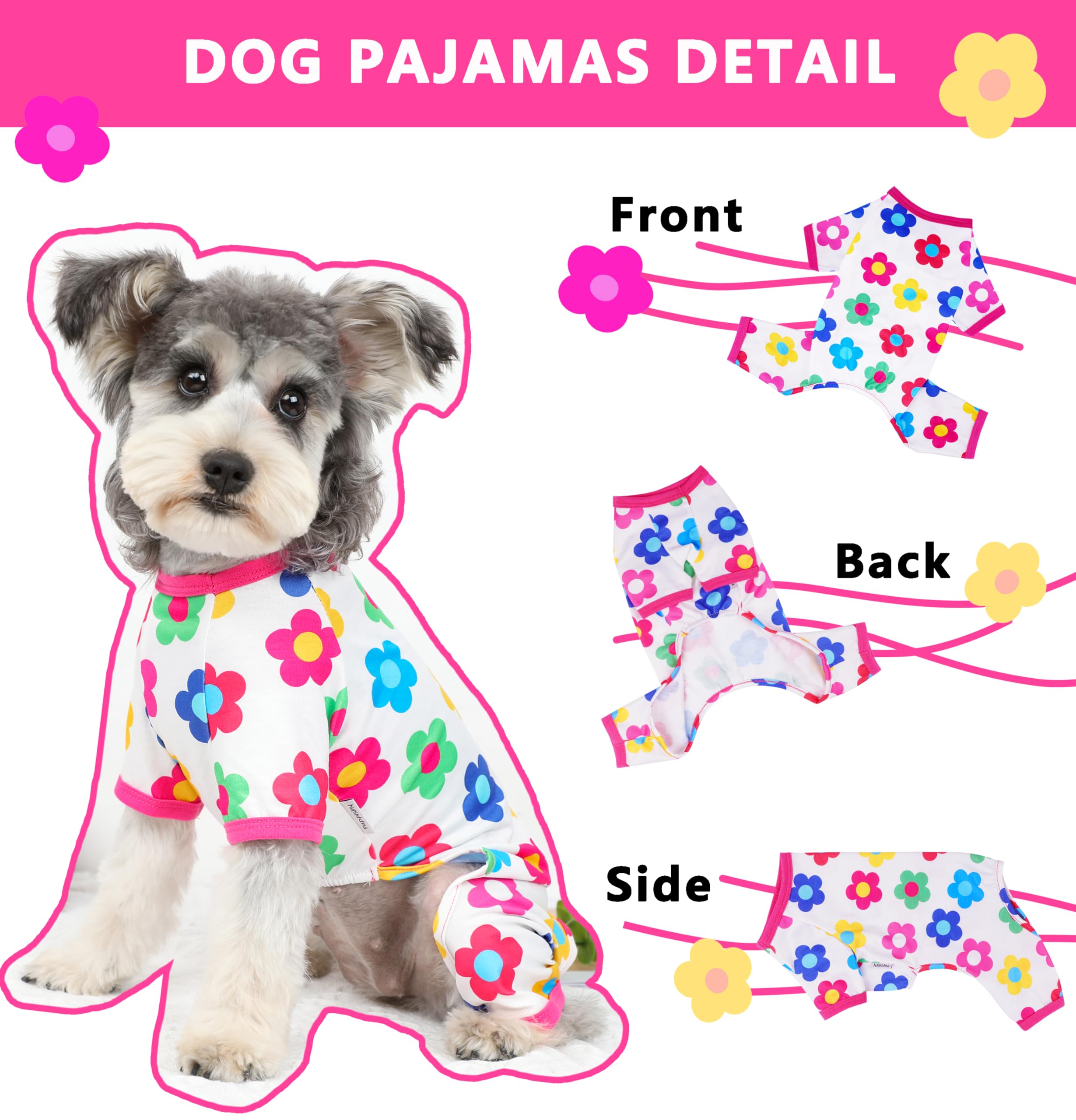 Dog Pajamas Spring Summer Dog Clothes For Small Medium Dogs Girl Boy Cute Soft Puppy Pjs Clothes Doggie Onesies Cat Pet Outfit (