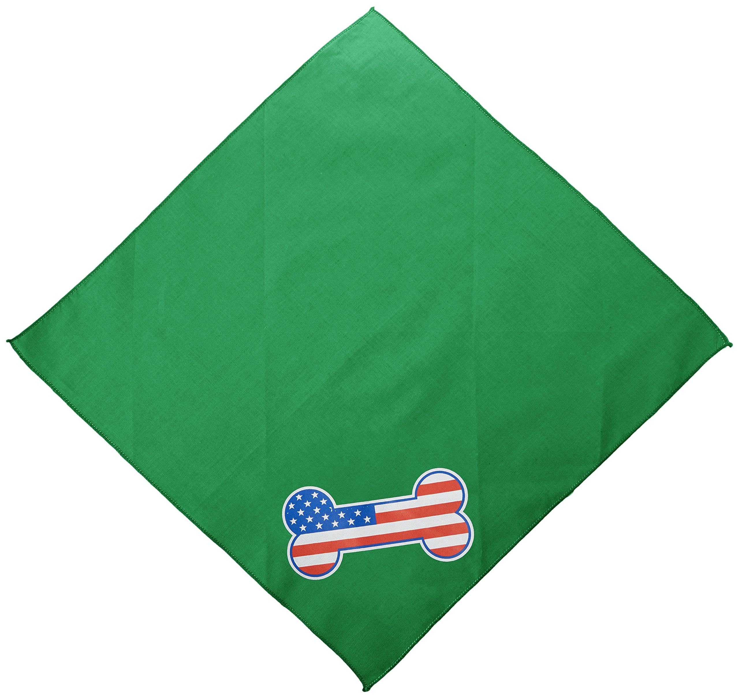 Mirage Pet Products Bone Flag American Screen Print Bandana for Pets, Small, Emerald Green