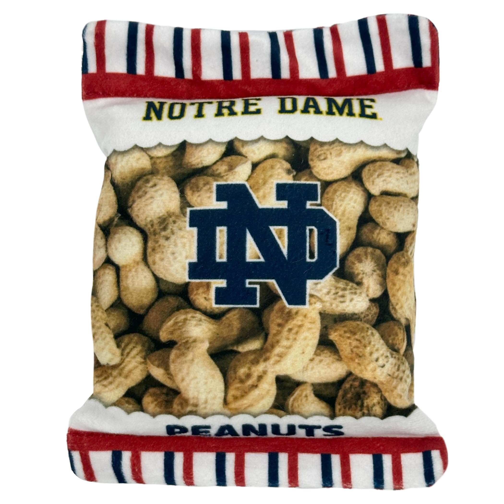 Pets First Ncaa Notre Dame Fighting Irish Crinkle Fine Plush Dog & Cat Squeak Toy- Cutest Stadium Peanuts Snack Toy For Dogs & C