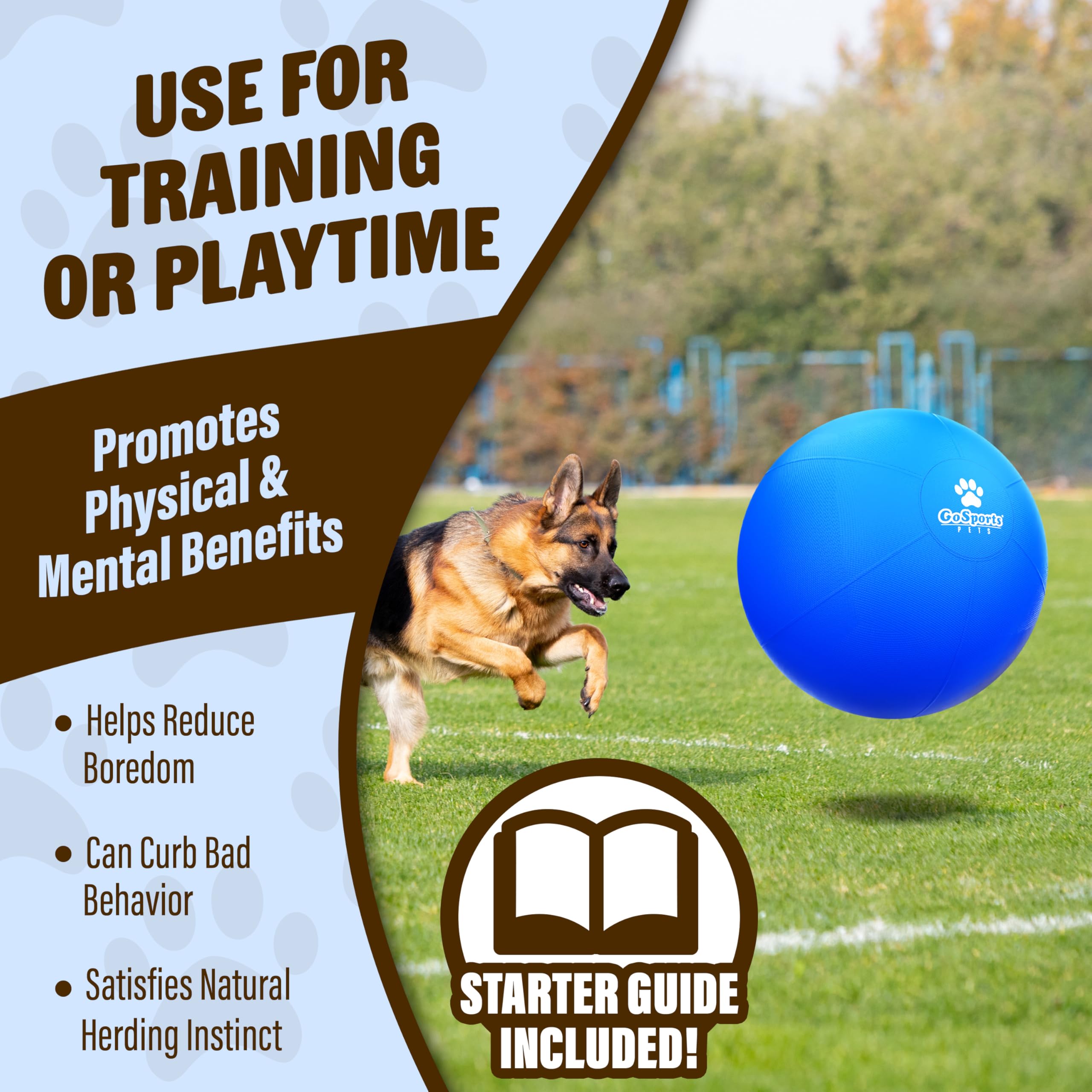 GoSports Pets Herding Ball for Dogs - 25 Inch Dog Toy Ball with Bite-Proof Cover for Medium to Large Dogs