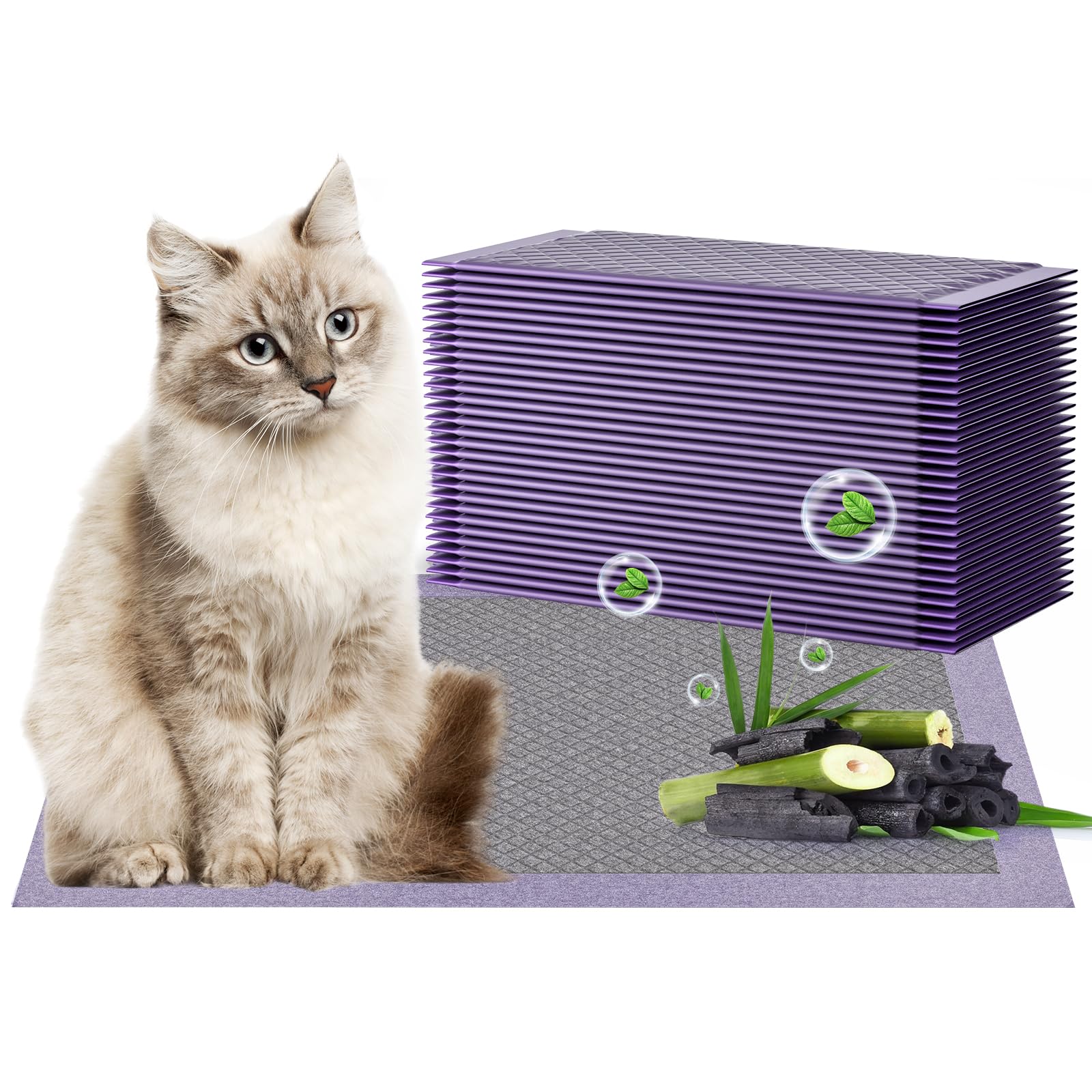 Cat Pad Refills For Litter Box, 16.9''X11.4'' Odor Control Cat Pee Pads With Activated Carbon For Breeze Litter System(30Counts/