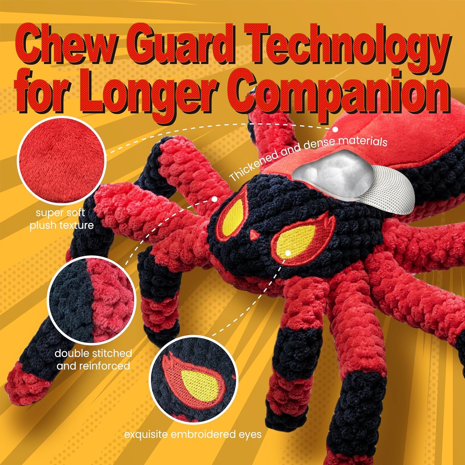 Legend Sandy Large Dog Toys To Keep Them Busy, Interactive Dog Toys, Squeaky Crinkle Tug Of Warpuppy Toy