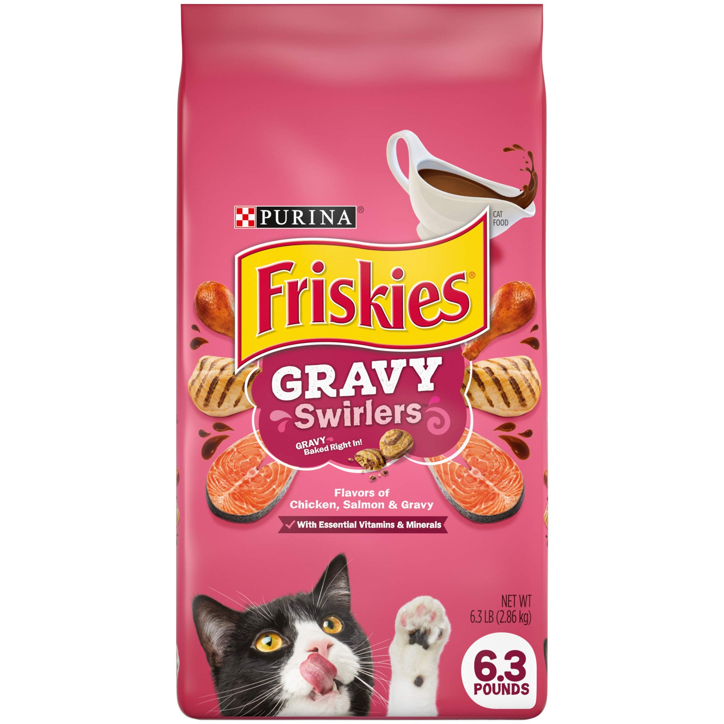 Purina Friskies Dry Cat Food, Gravy Swirlers - 6.3 lb. Bag