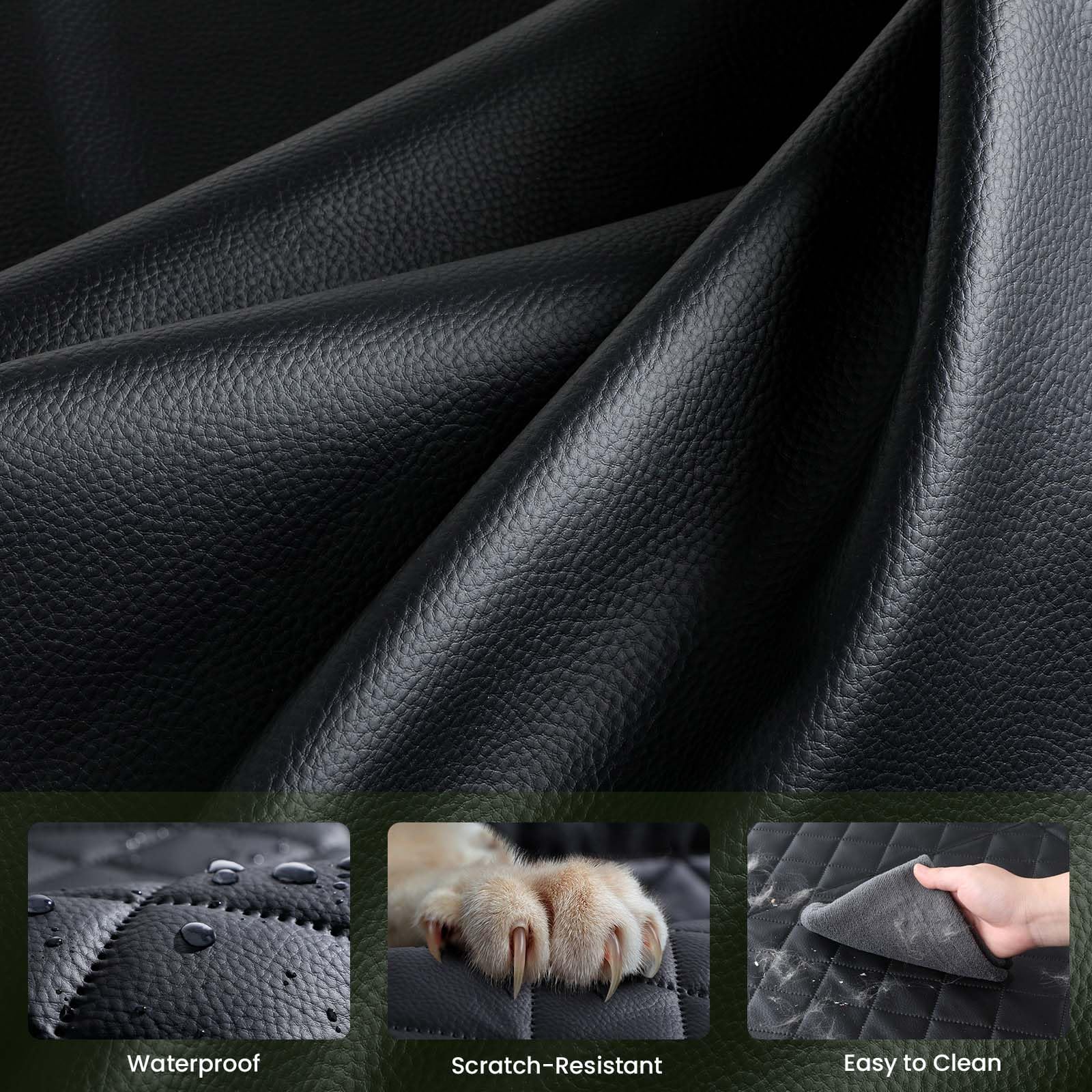 Dog Car Seat Cover For Back Seat, Back Seat Extender For Dogs 52.4 * 24.4In, Upgraded Sofa Leather, Foldable In The Car, Hard Pv