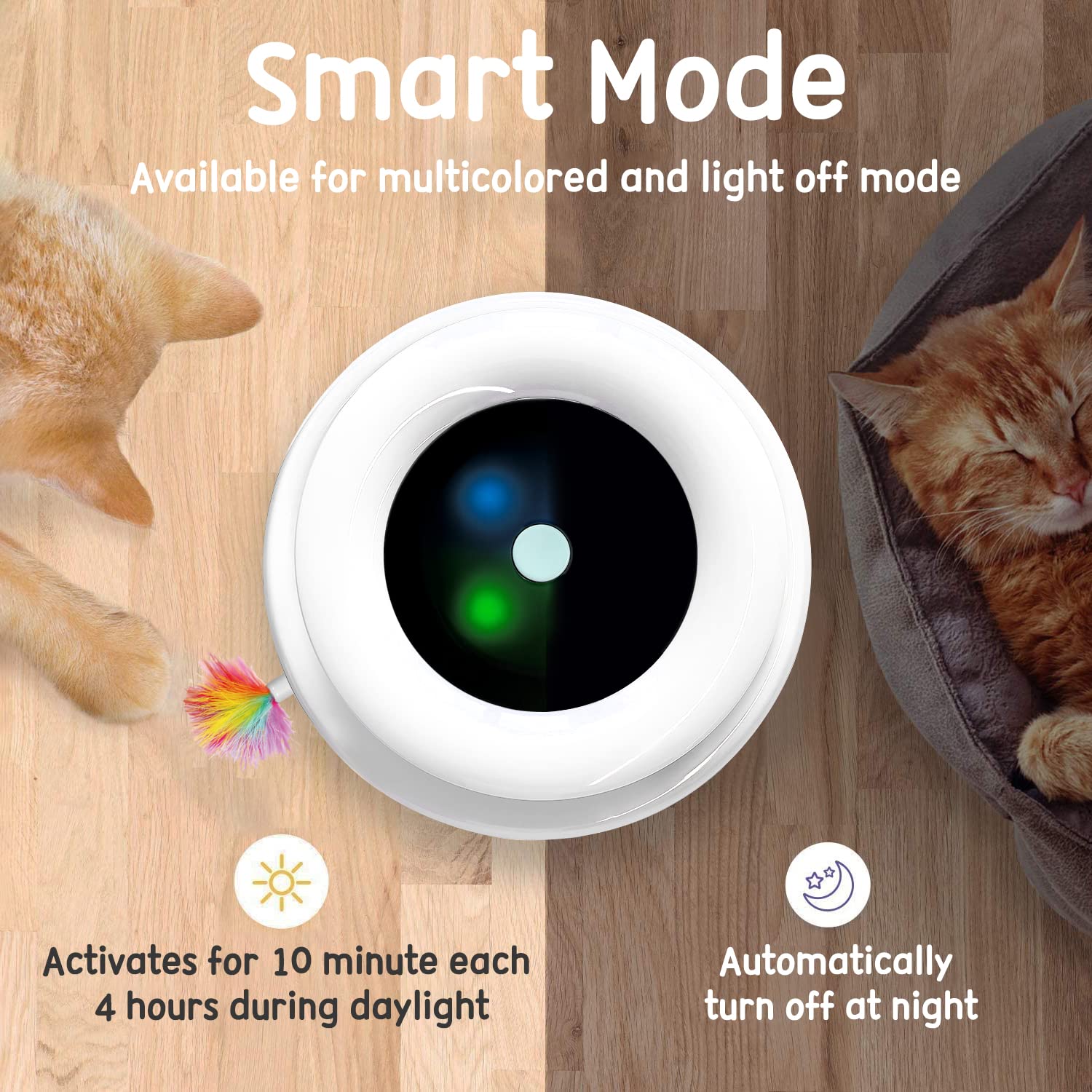Orsda 2In1 Interactive Toys For Indoor Cats, Timer Auto On/Off, Cat Toy Balls & Ambush Electronic Cat Mice Toy For Entertainment