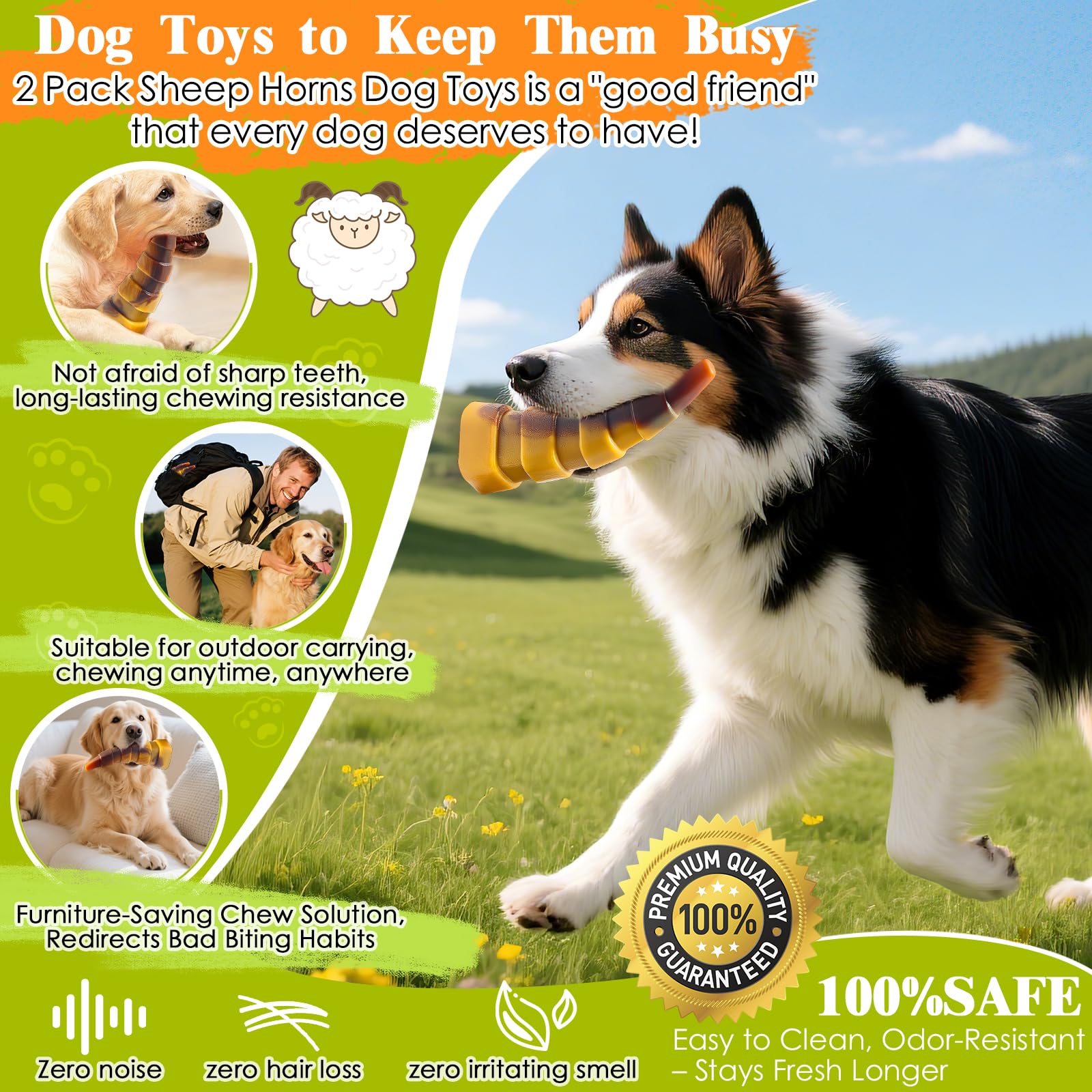 WOWBALA Dog Chew Toy Aggressive Chewers - 2 Pack Indestructible Dog Toys - Tough Dogs Toy to Keep Them Busy - Pet Toys for Mediu