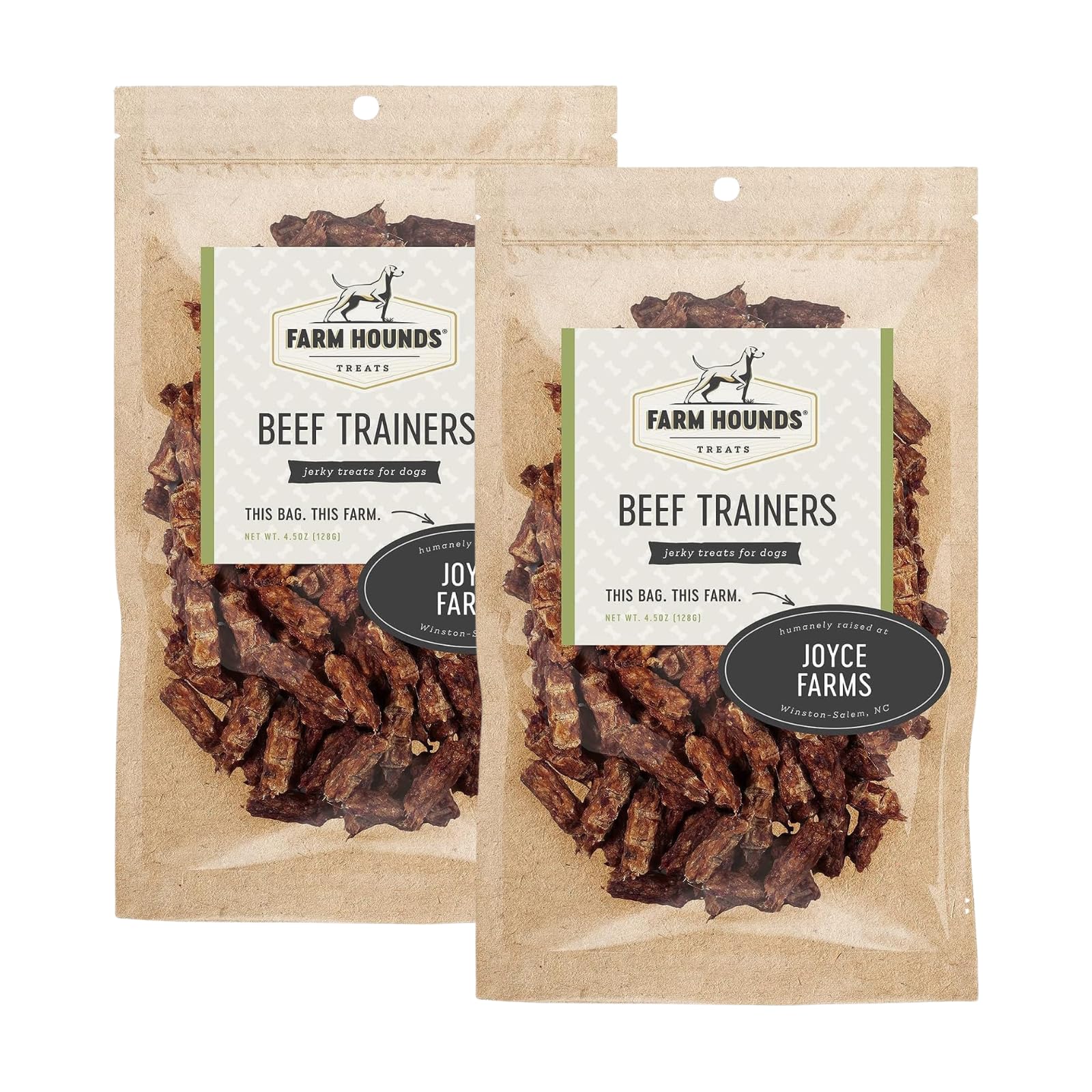Farm Hounds - Beef Trainers - Premium Natural Beef Jerky for Dogs - Made from 100% Humanely Raised Cattle - Easy-Break - Great f