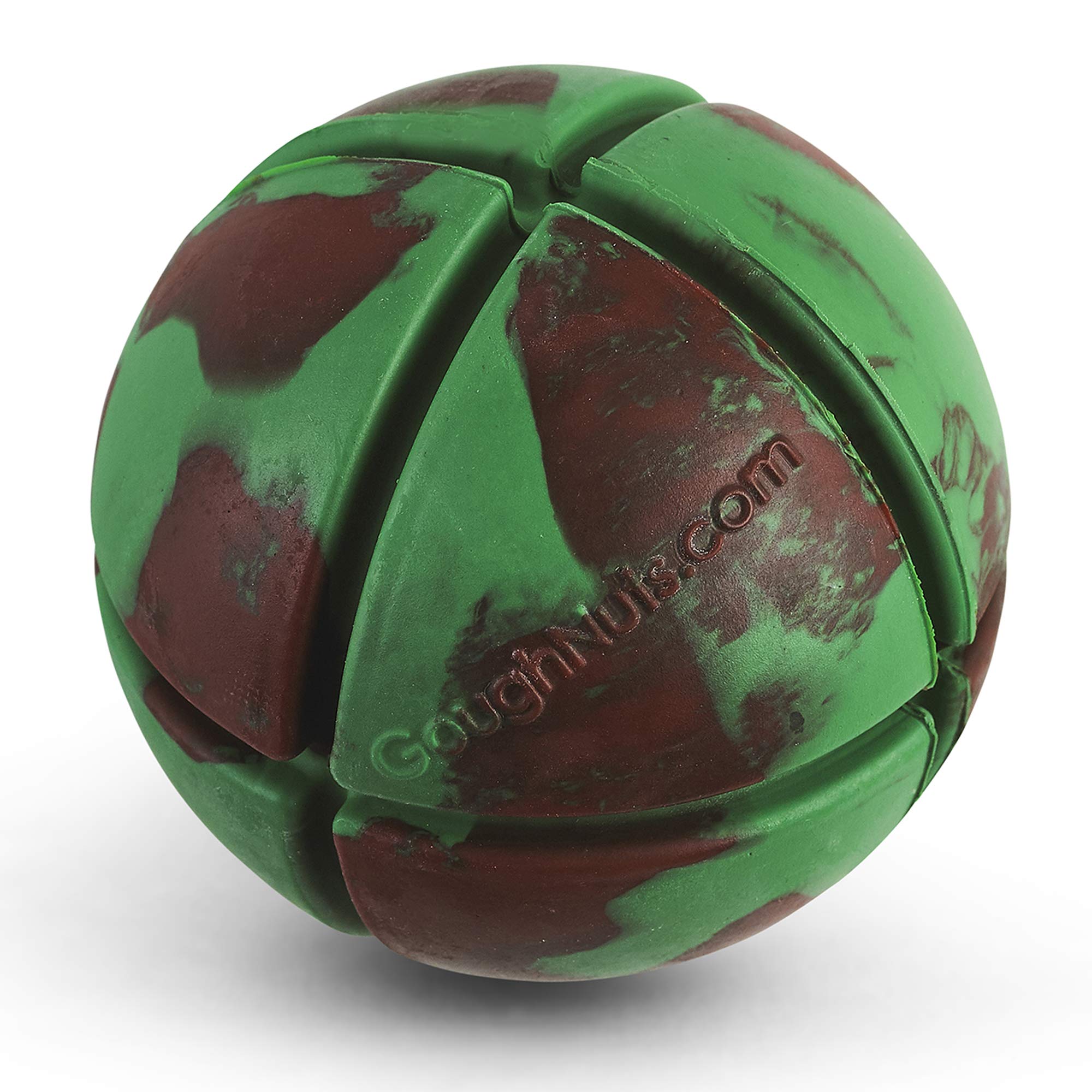 Goughnuts – Virtually Indestructible Ball - Guaranteed Dog Chew Toys For Aggressive Chewers Like Pit Bulls, German Shepherds, And Labs From 30-70 Pounds - Tough And Durable Natural Rubber - Green