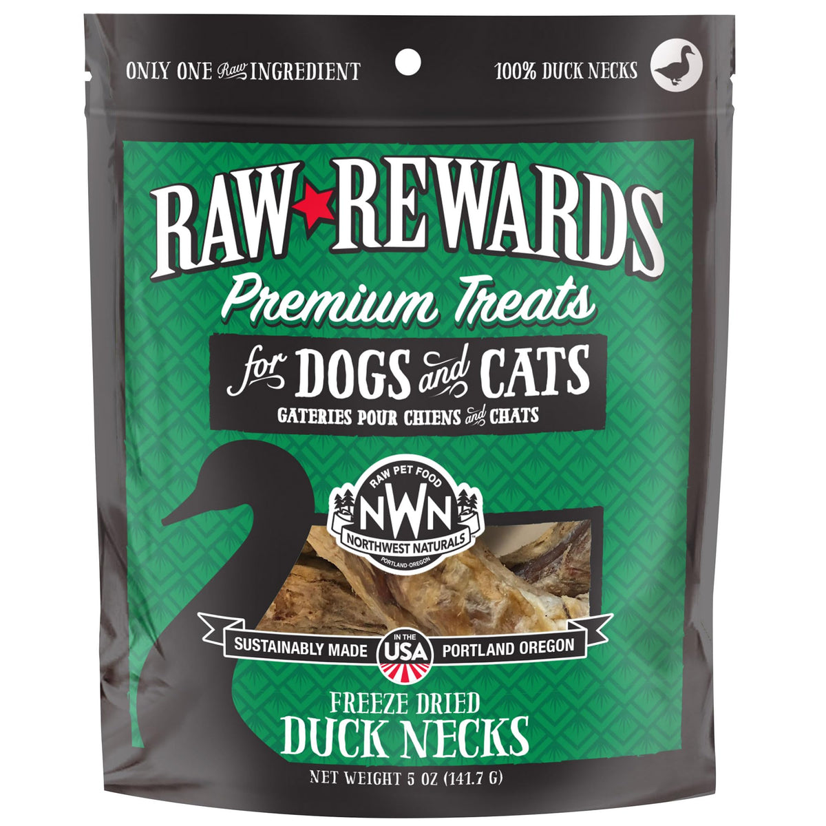 Northwest Naturals Raw Rewards Freeze-Dried Duck Neck Treats For Dogs And Cats - Whole Neck - Grain Free - 1 Ingredient - Health