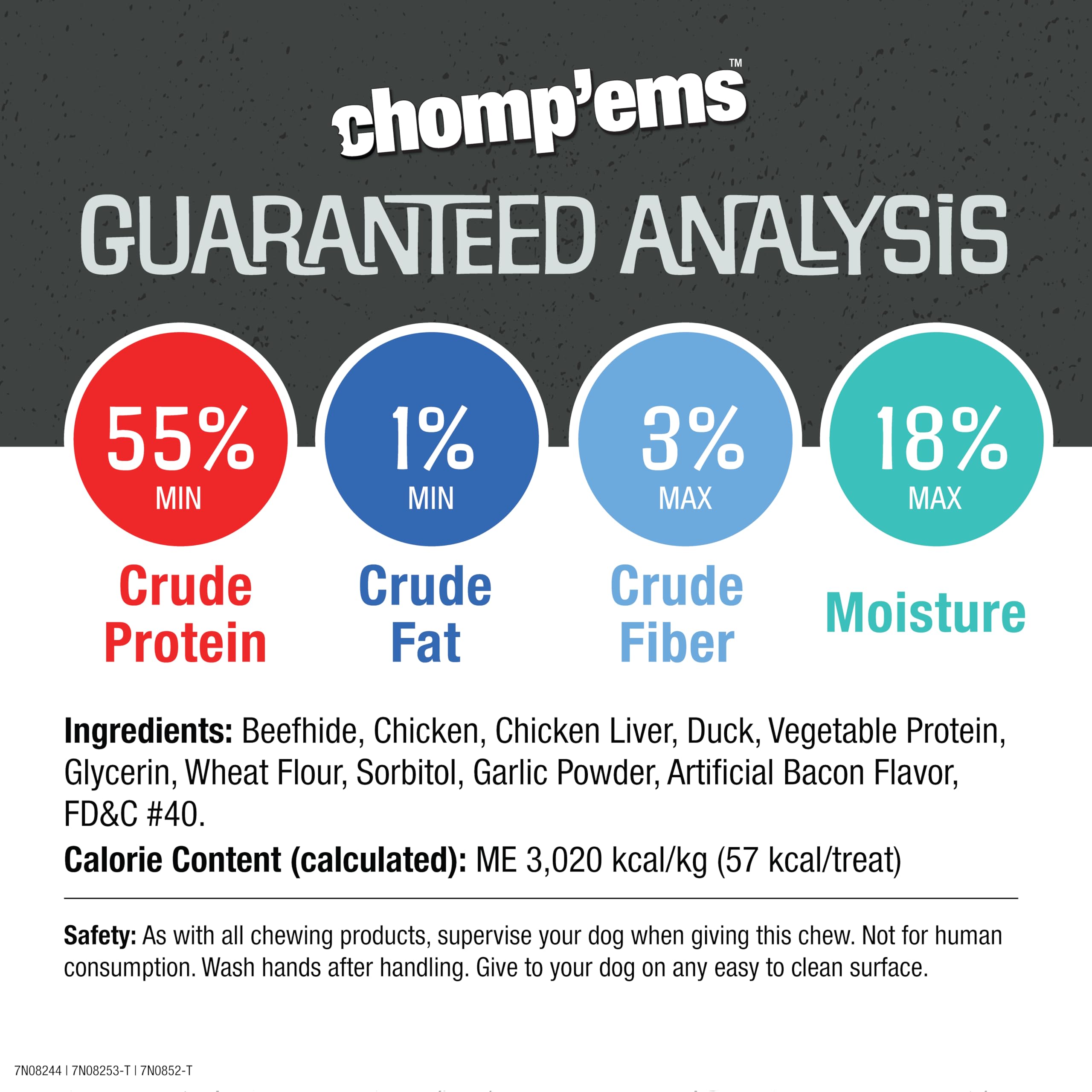 CHOMP EMS Five Flavor Kabobs Dog Treats - Beefhide Chewstick - High Protein Dog Chews, 15 Count