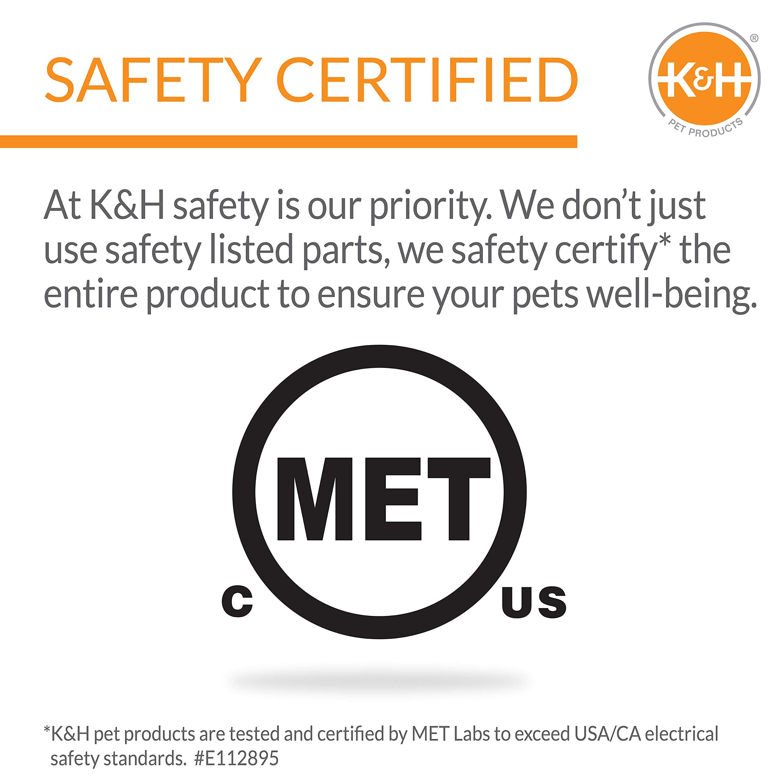 K&H Pet Products Bolster Heated Cat Bed for Indoor Cats, Thermo-Kitty Fashion Splash Orthopedic Foam Heated Pet Bed for Cats or