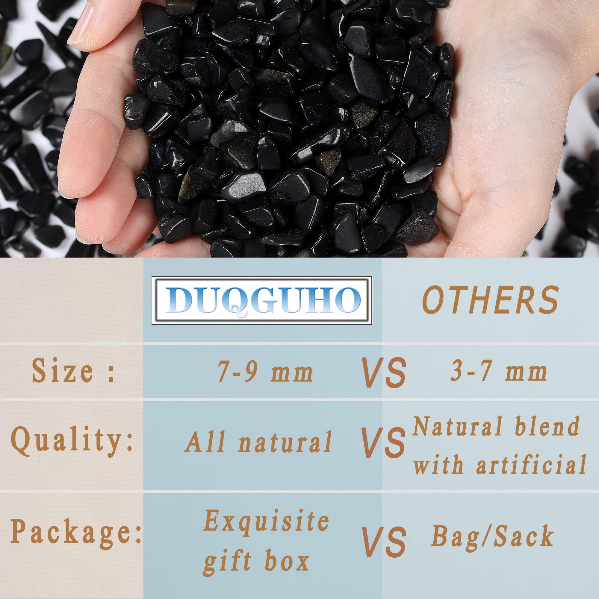 Duqguho Decorative Rocks Aquarium Gravel Obsidian Crystals Bulk Rocks Gravel For Plants Terrarium Supplies Little Fish Tank Gravel Pebbles Vase Filler 0.44 Lbs