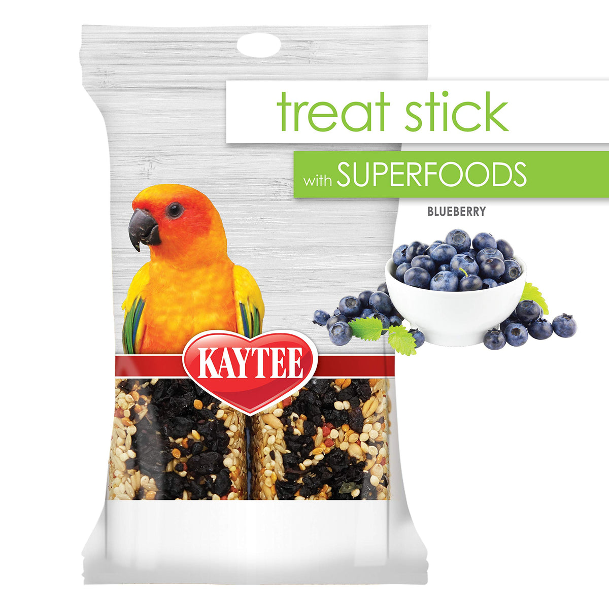 Kaytee Pet Bird Superfood Treat Stick, Blueberry, 5.5 Oz