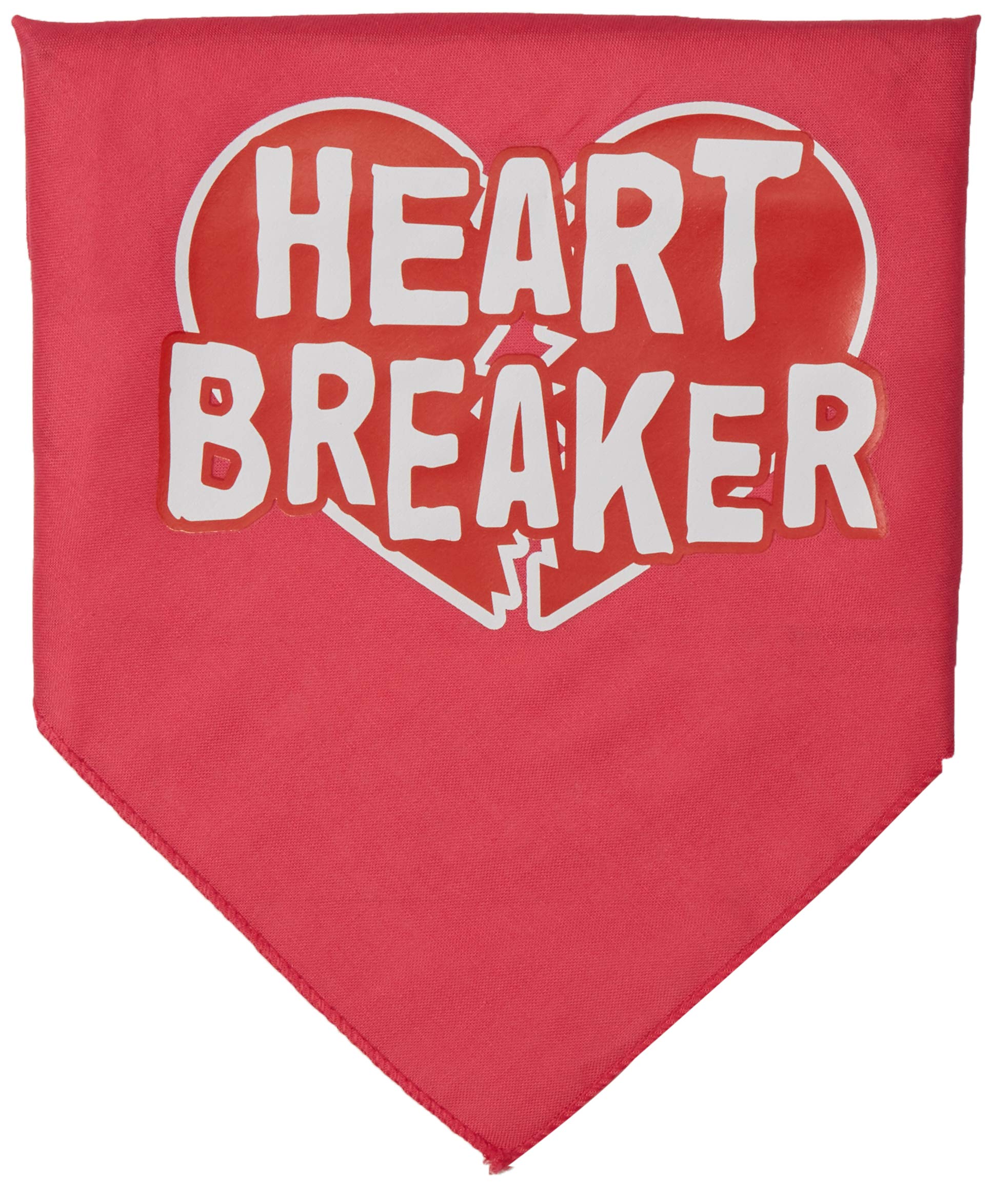 Pet and Dog Bandana Screen Printed, &quot;Heart Breaker&quot; Bright Pink Small