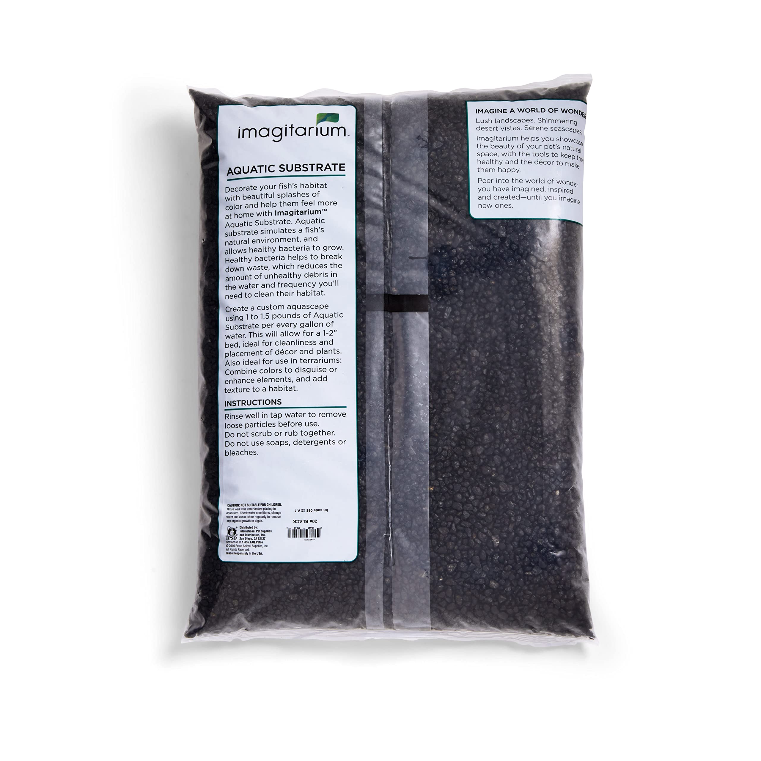 Imagitarium Frosted Black Aquarium Gravel Substrate, 20 Lbs.