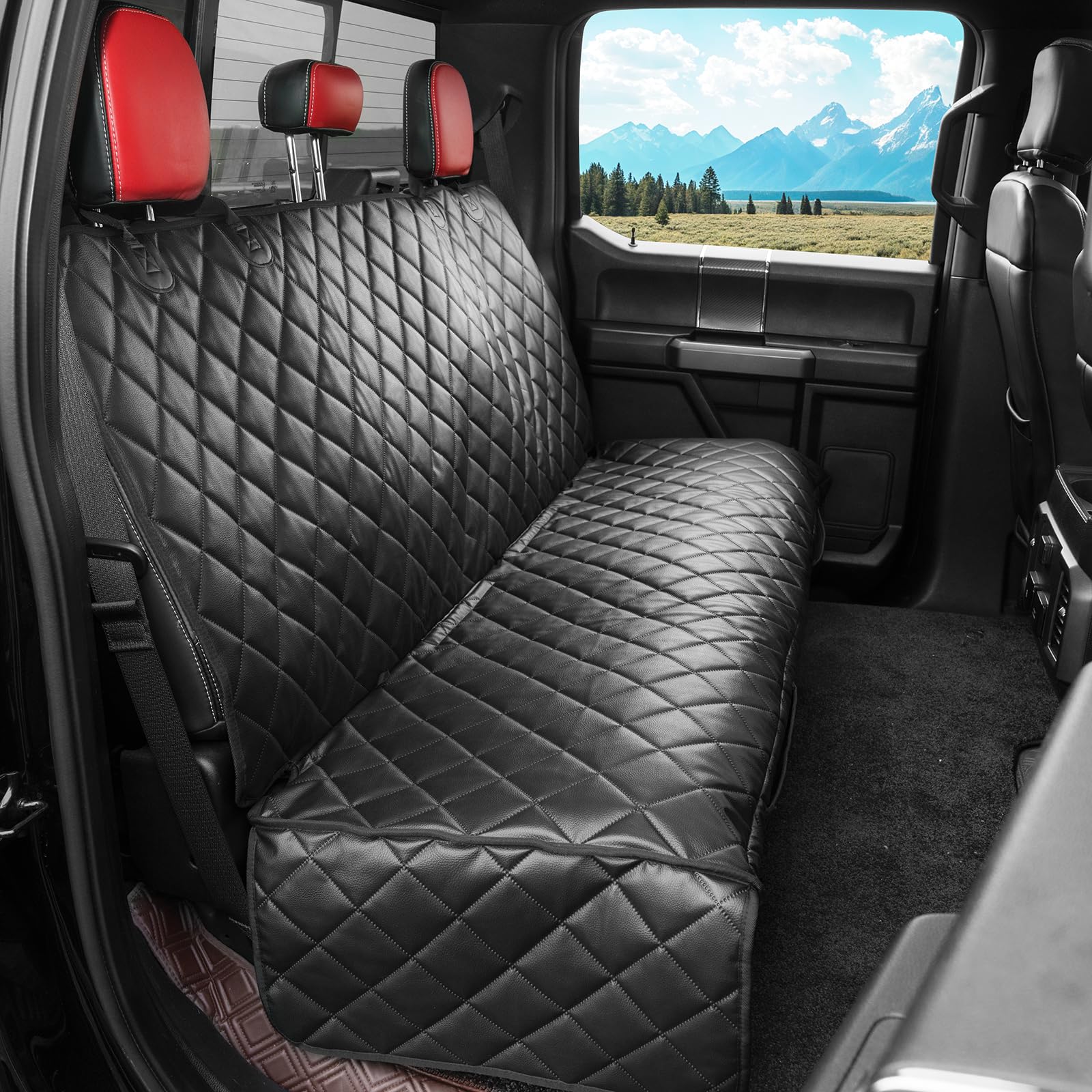 Kritterkorner Waterproof Car Front Seat Cover For Dogs, Heavy-Duty Pu Leather Car Seat Protector For Pets & Kids,Nonslip Scratch