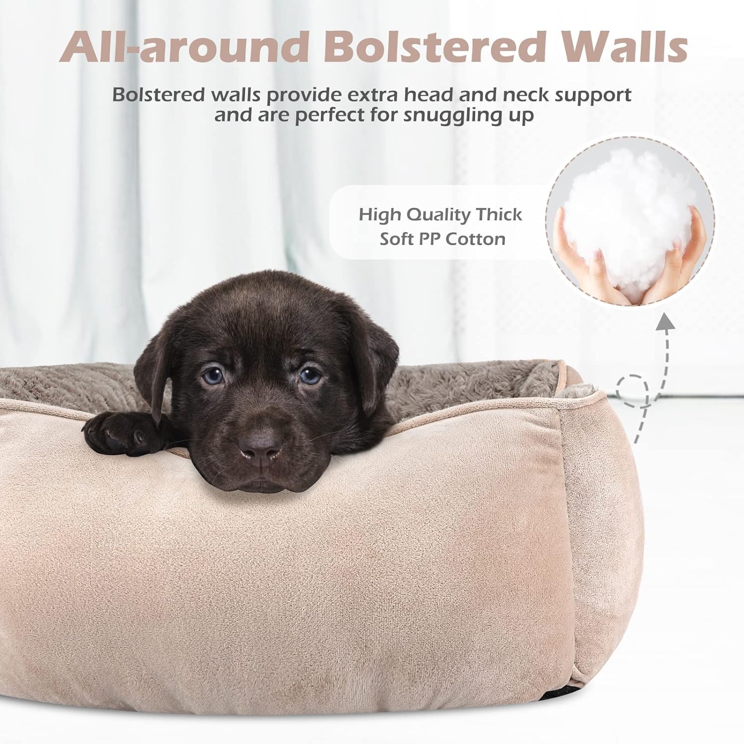 Invenho Xx-Large Dog Bed For Large, Medium, Small Dogs - Rectangle, Washable, Orthopedic, Soft, Calming, Durable Pet Cuddler Wit