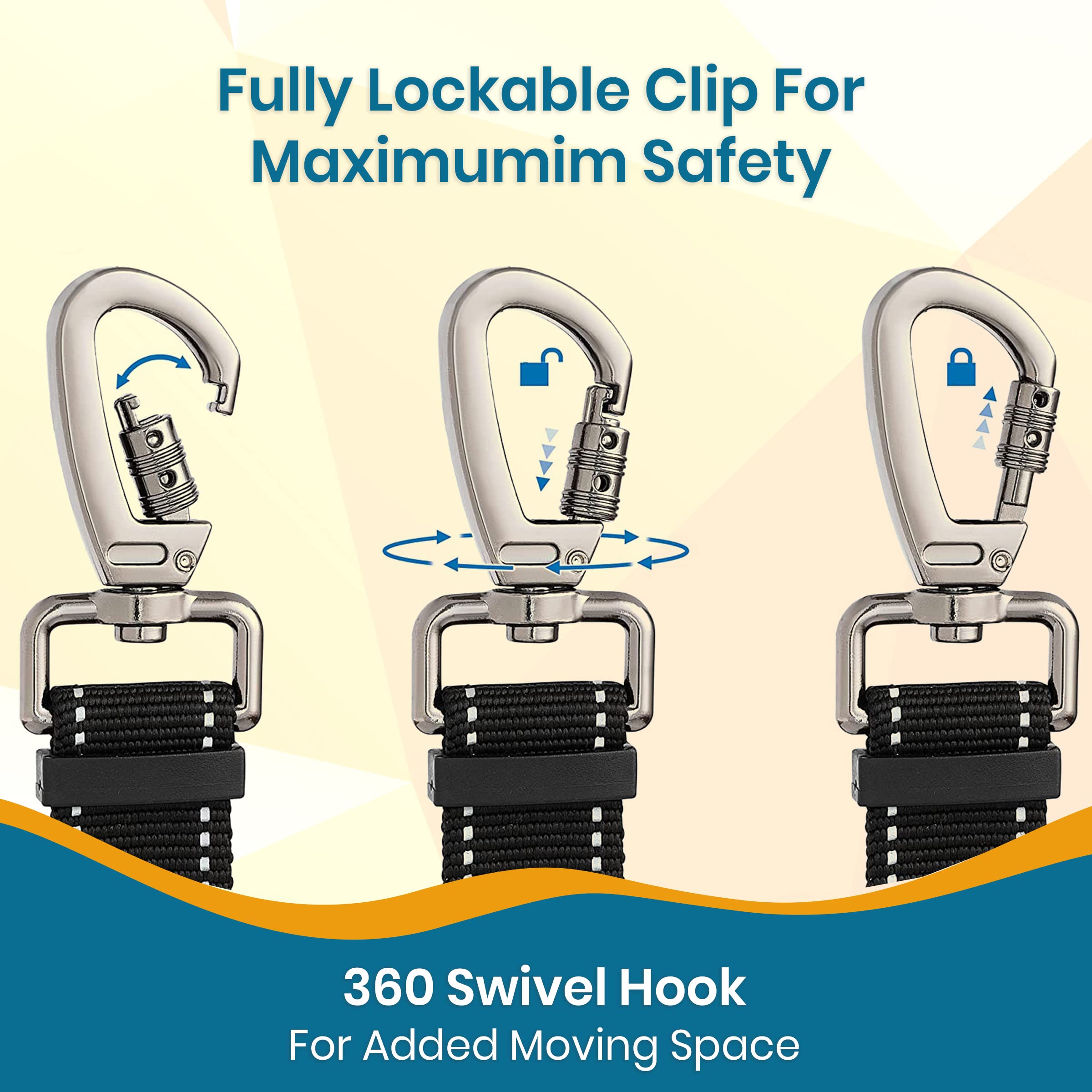 Pawbee 2 Pack Dog Seat Belts For Cars - Adjustable, Elastic Bungee Dog Car Harness With Easy Clip, 3-In-1 Safety Dog Car Seat Be