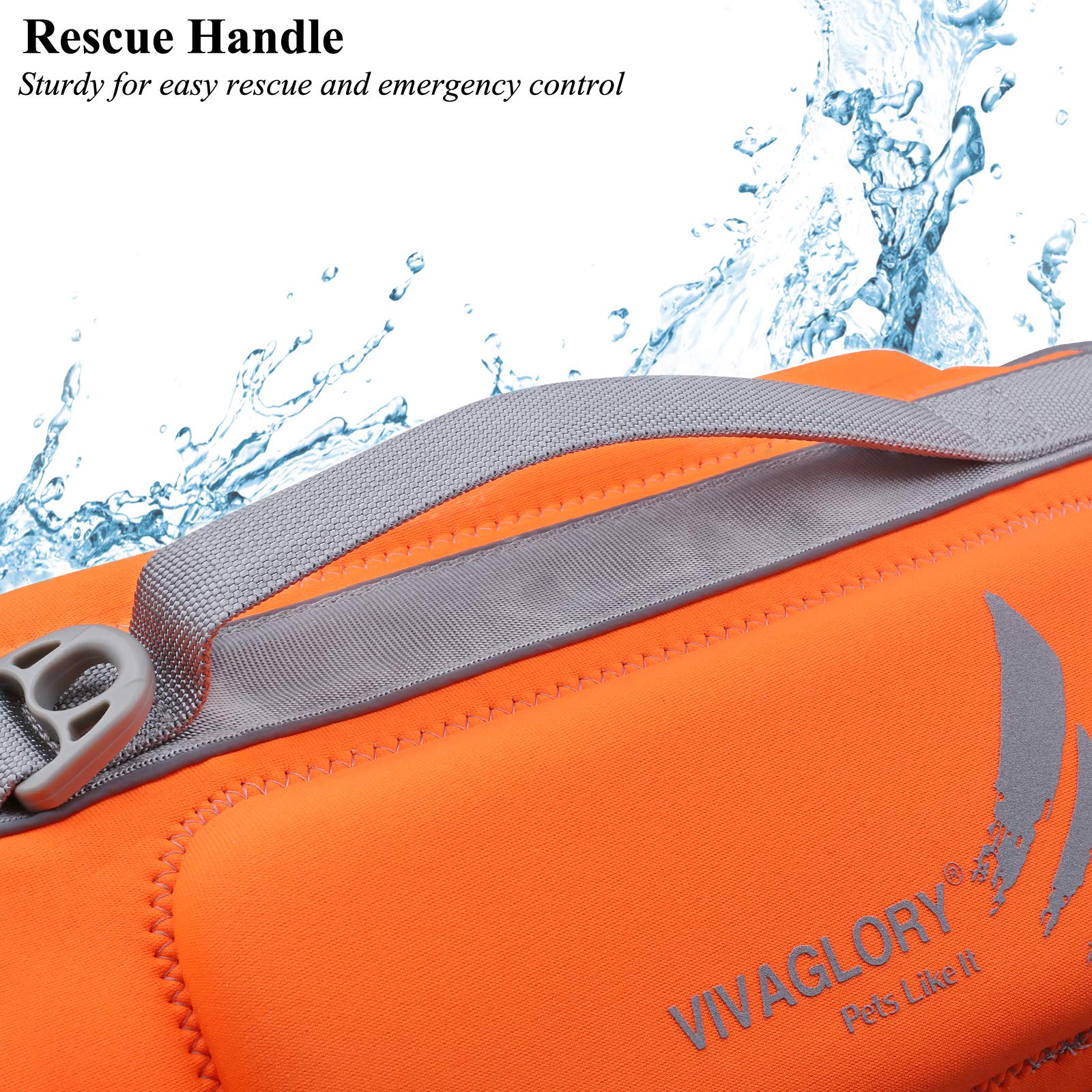 Vivaglory Lightweight Dog Life Jacket, Pet Preserver Vest, Skin-Friendly Neoprene For Puppy Small Dogs With D-Ring And Quick Rel