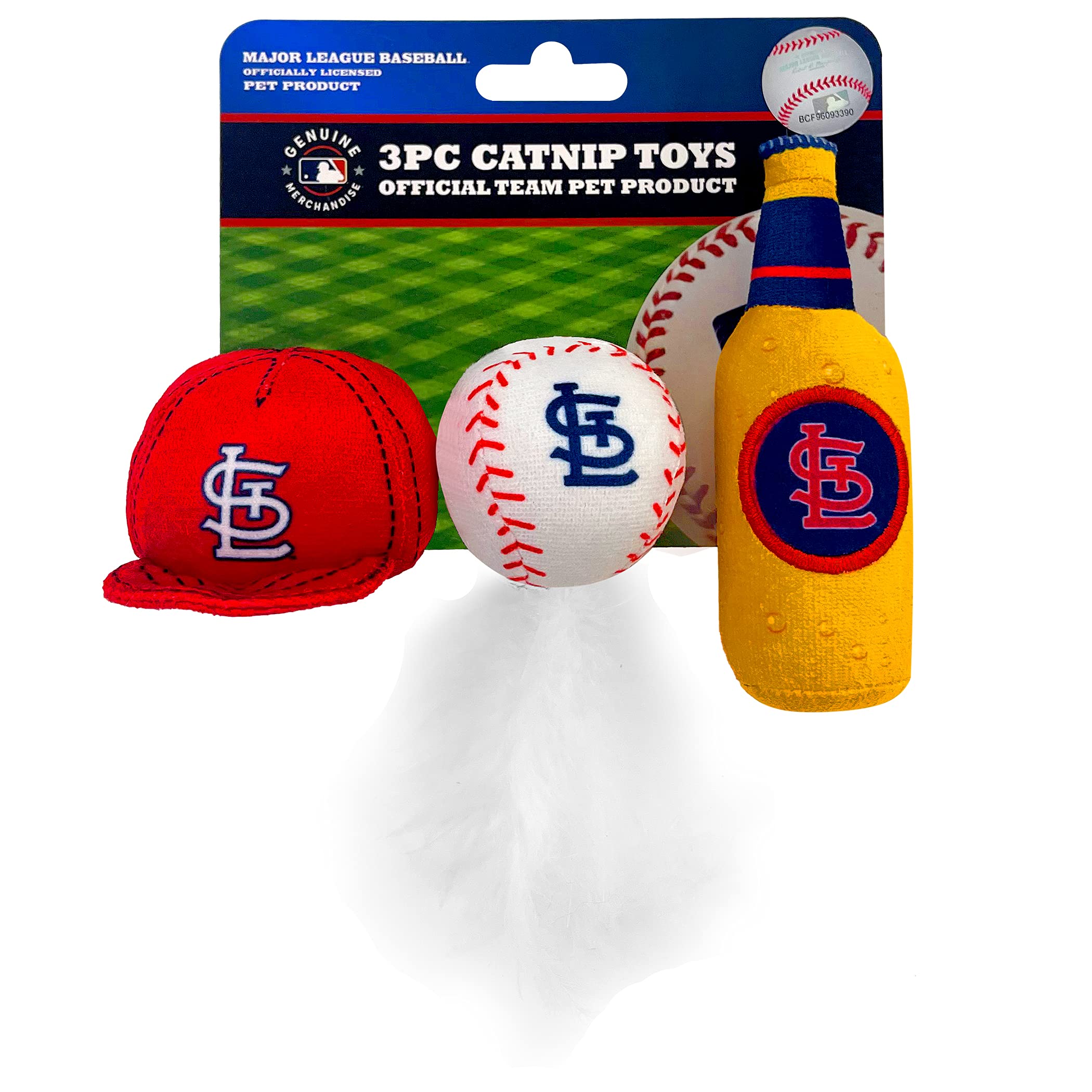 Best Plush Cat Toy Mlb St Louis Cardinals Complete Set Of 3 Piece Cat Toys Filled With Fresh Catnip. Incl: 1 Baseball Cap Cat To