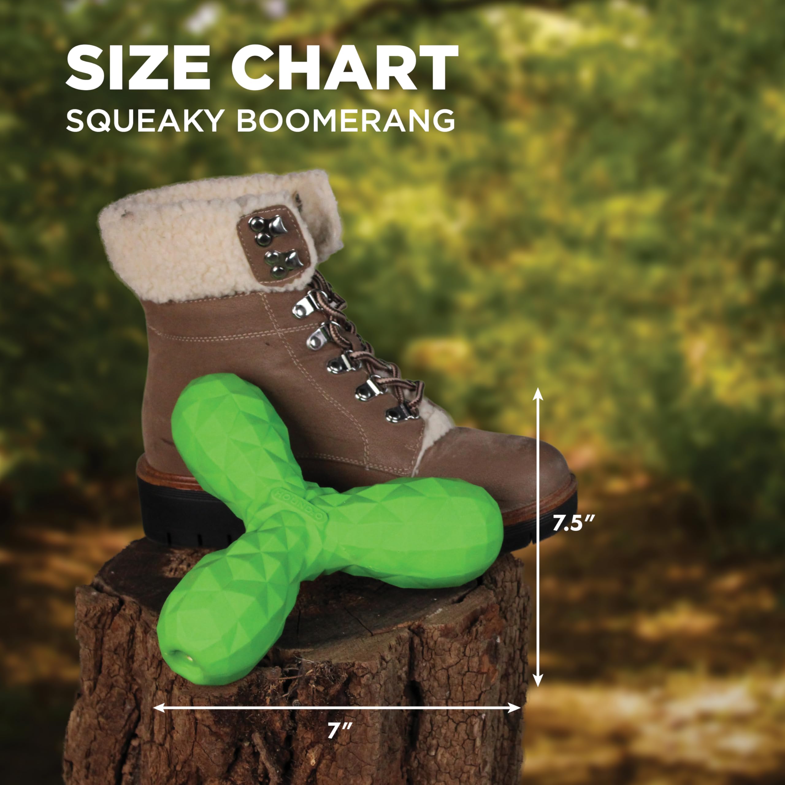 Hound2O Outdoor Dog Toys | Squeaky Boomerang Chew Toy For Dogs | Bright Green Color For Interactive Play | Durable Toy Made From