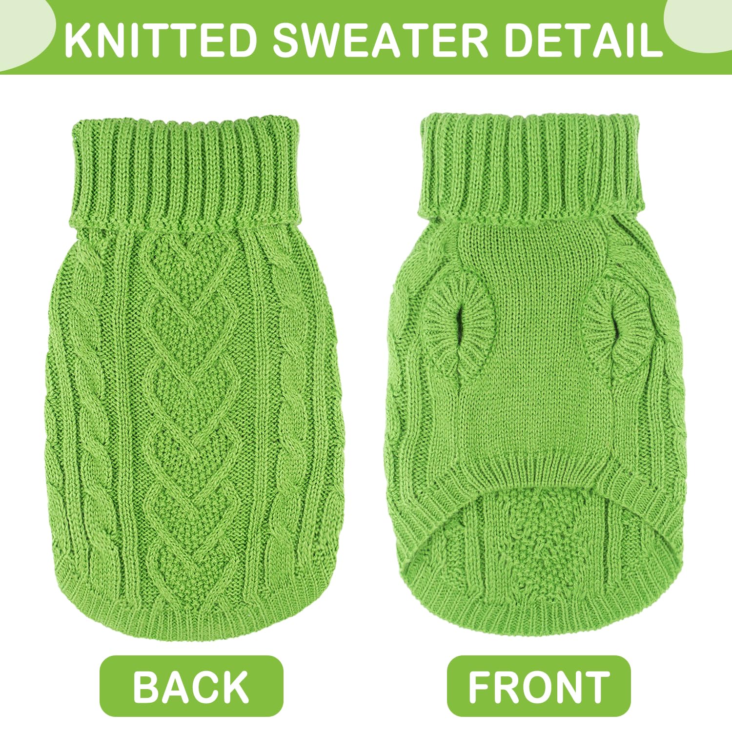 Dog Sweater Warm Dog Clothes for Small Dogs Knitted Turtleneck Small Dog Sweaters Puppy Sweater with Heart Shape Twist Pattern C