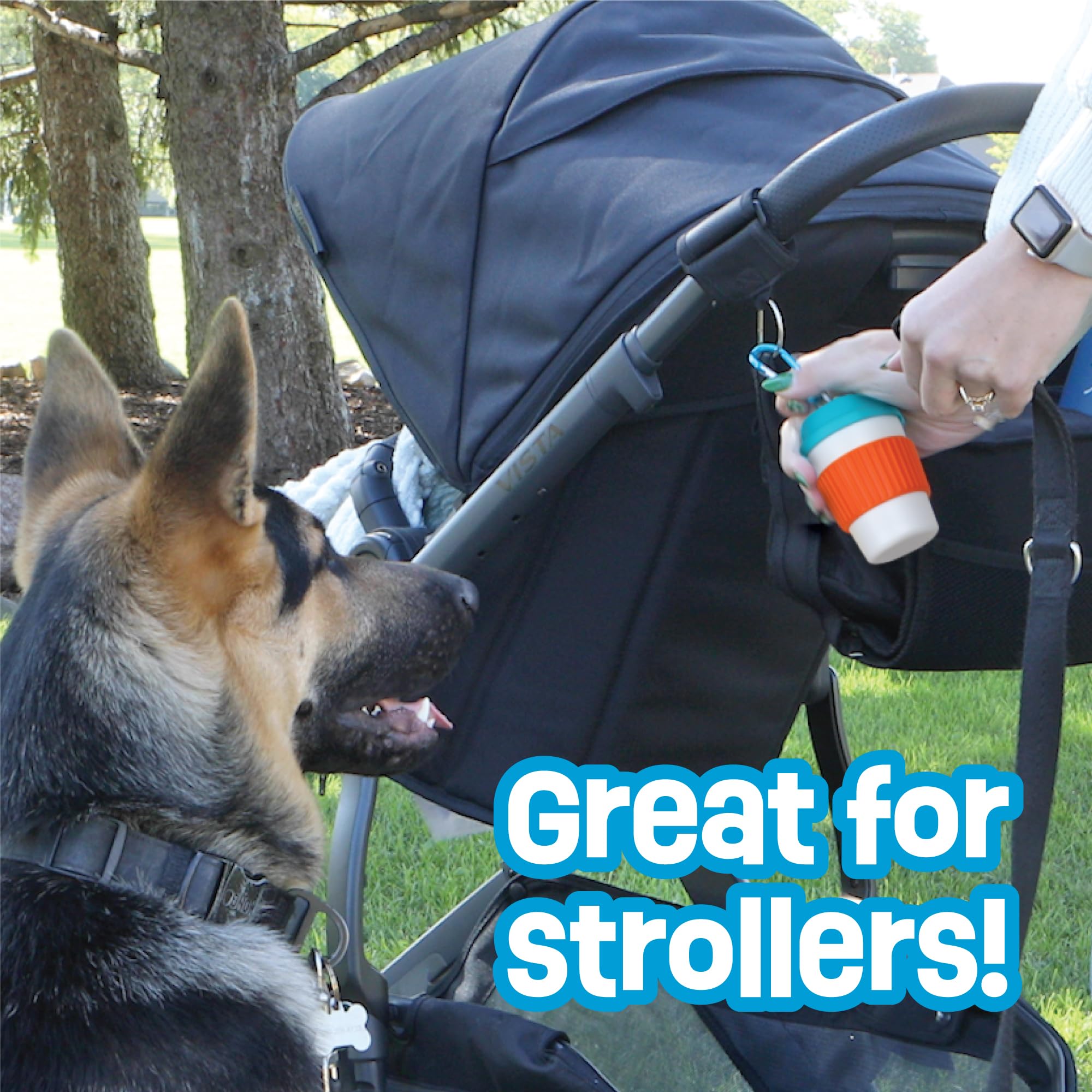 Brightkins Let's Go Coffee Cup Treat Holder - Treat Dispenser for Dogs, Dog Travel Accessories