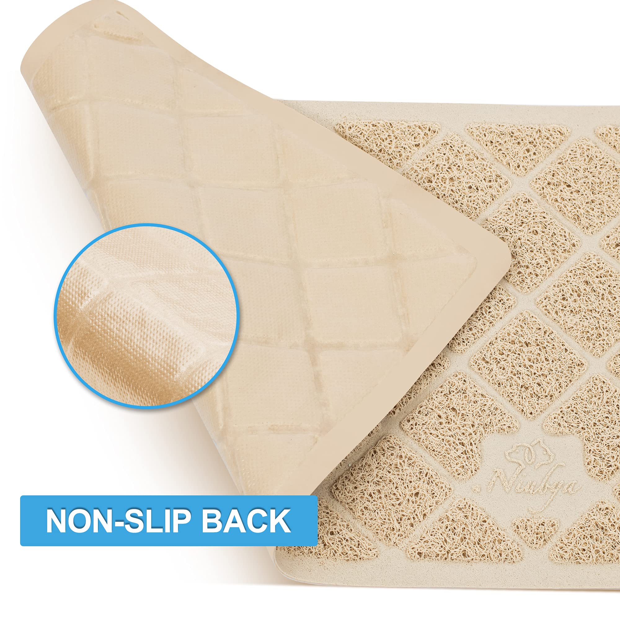 Niubya Premium Cat Litter Mat, Litter Box Mat With Non-Slip And Waterproof Backing, Litter Trapping Mat Soft On Kitty Paws And Easy To Clean, Cat Mat Traps Litter From Box