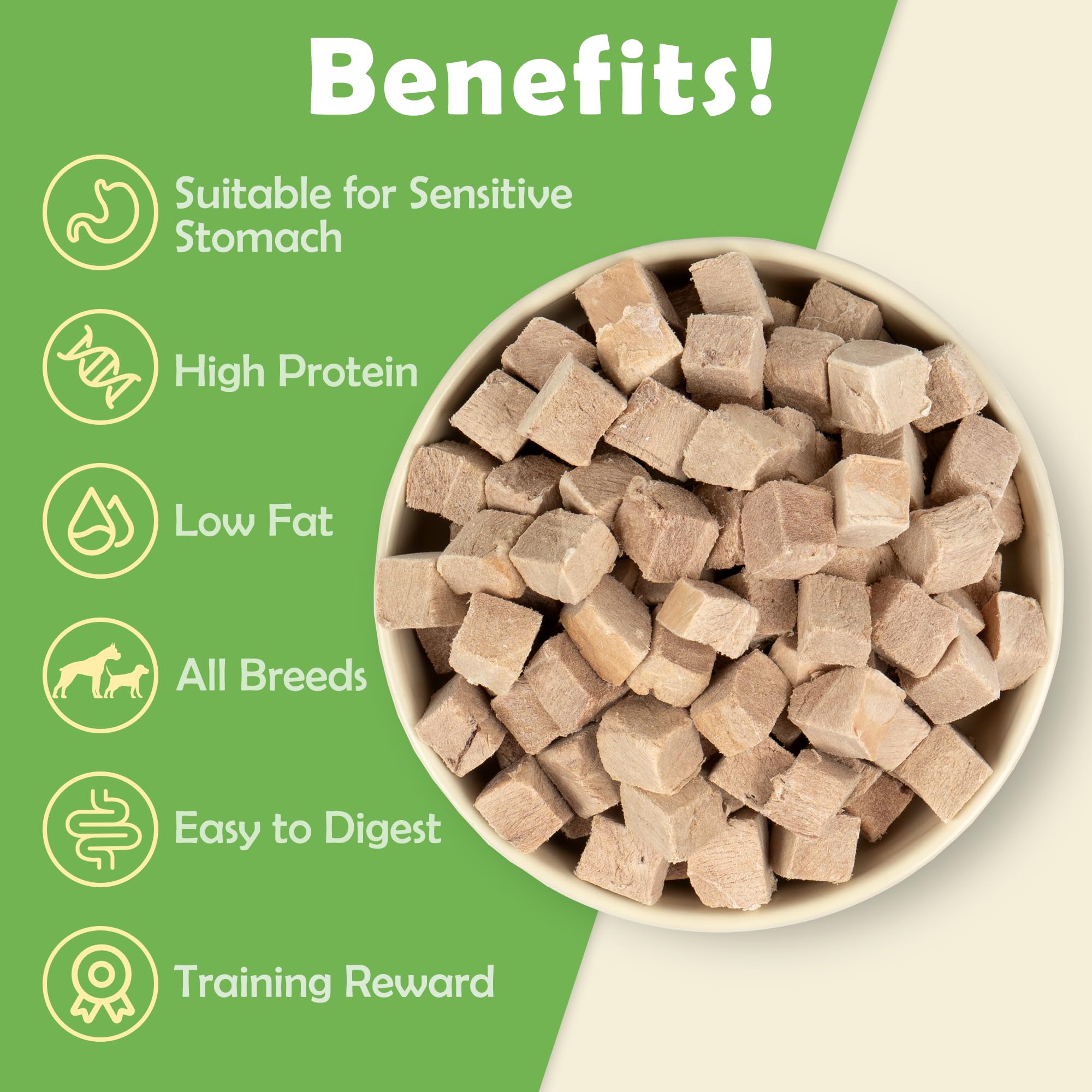MON2SUN Freeze Dried Duck Cat and Dog Treats, Single Ingredient Natural and Healthy Dog Snacks, High Protein Training Treats & F