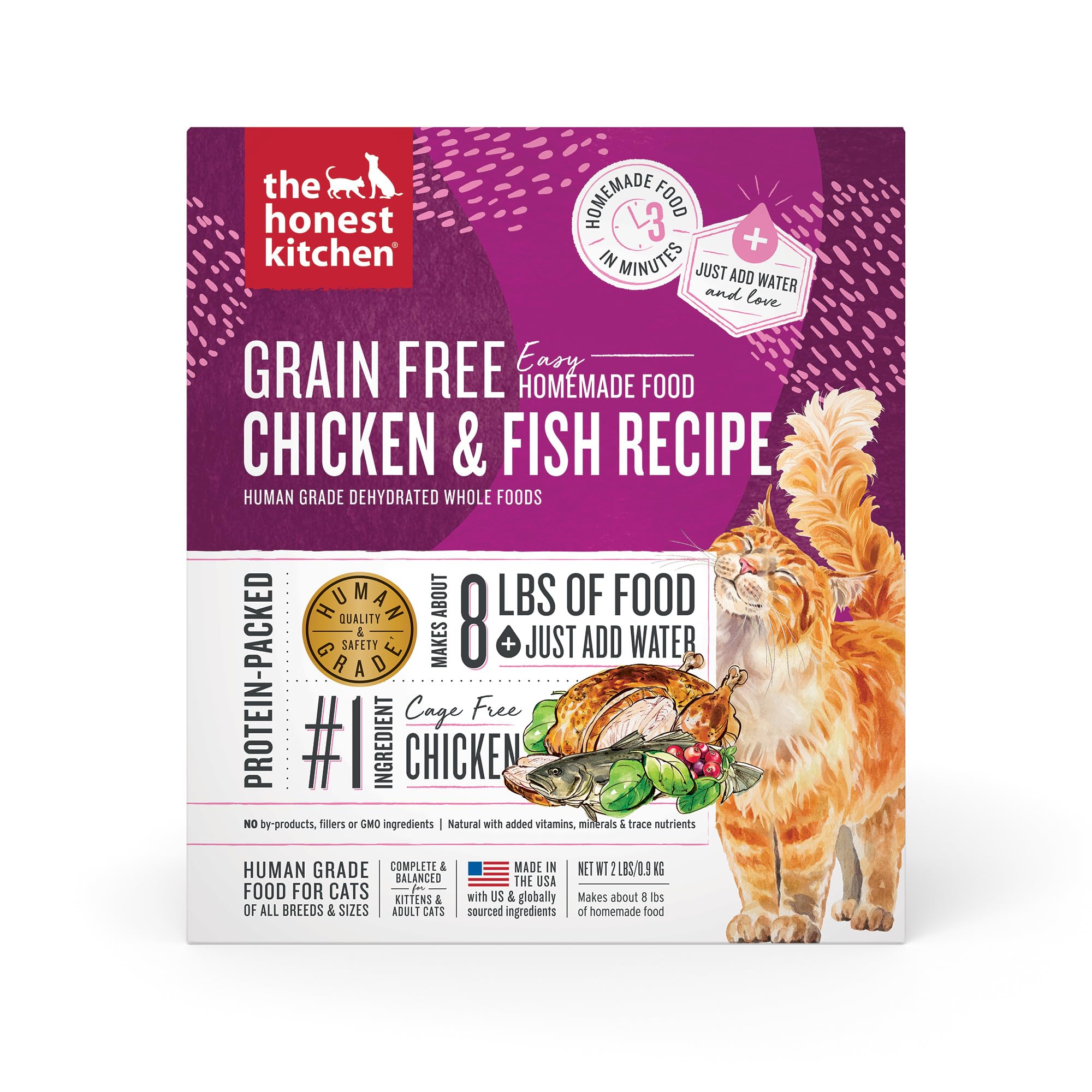 The Honest Kitchen Dehydrated Grain Free Chicken & Fish Cat Food, 2 lb Box